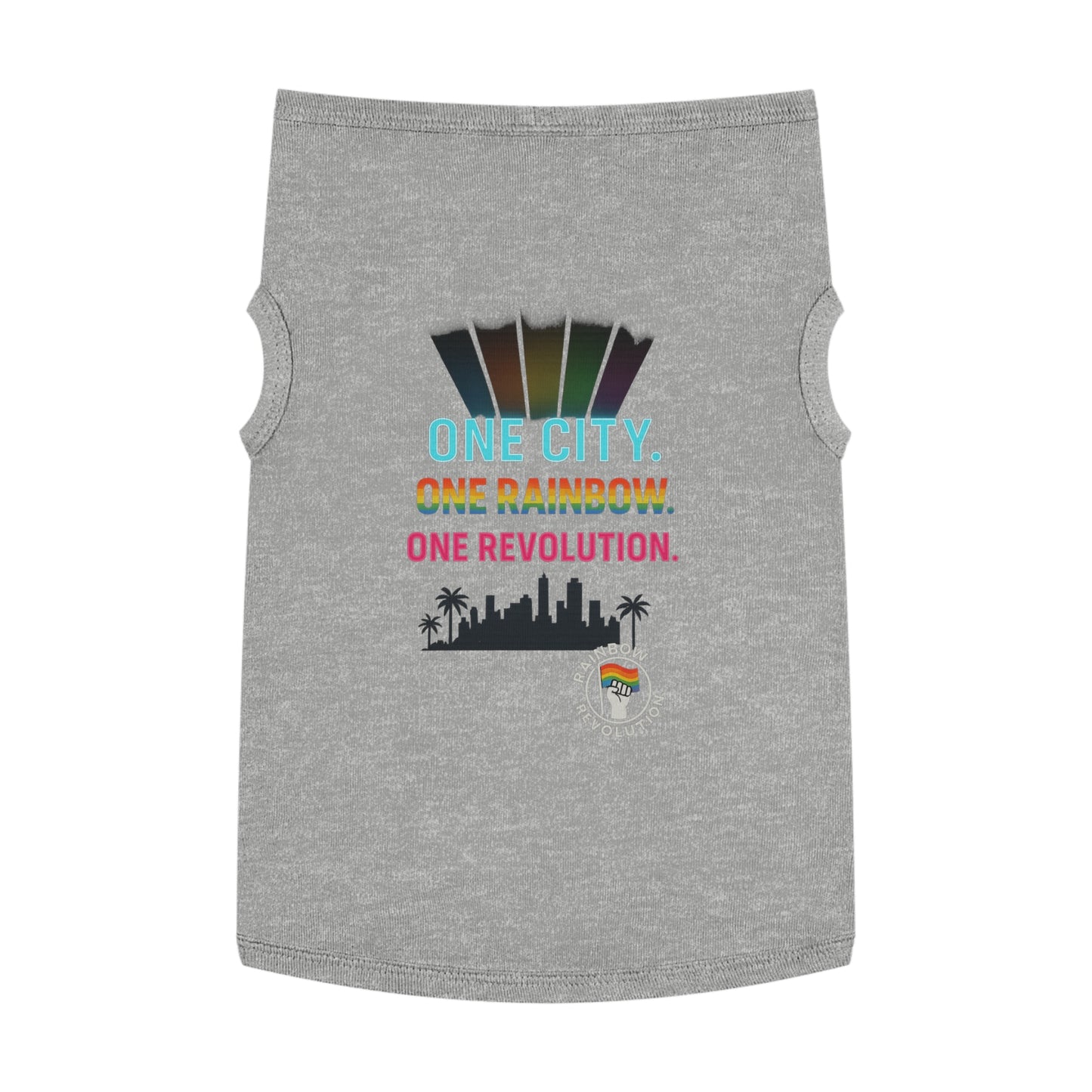 Vibrant Pride Pet Tank Top, Rainbow Celebration Wear, Dog and Cat Apparel, Summer Pet Fashion, LGBTQ+ Pet Lover Gift