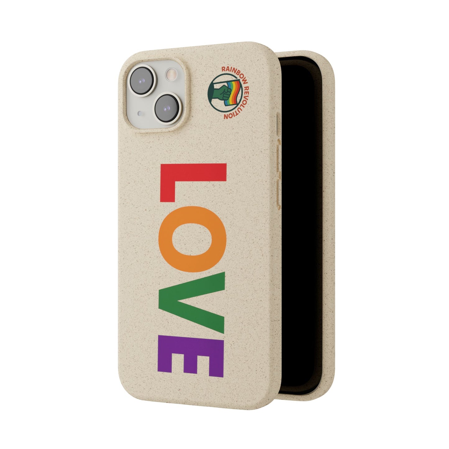 Colorful Love Biodegradable Phone Case | Eco-Friendly Gift for Friends, Green Living, Valentine's Day, Pride Month, Eco-conscious Design