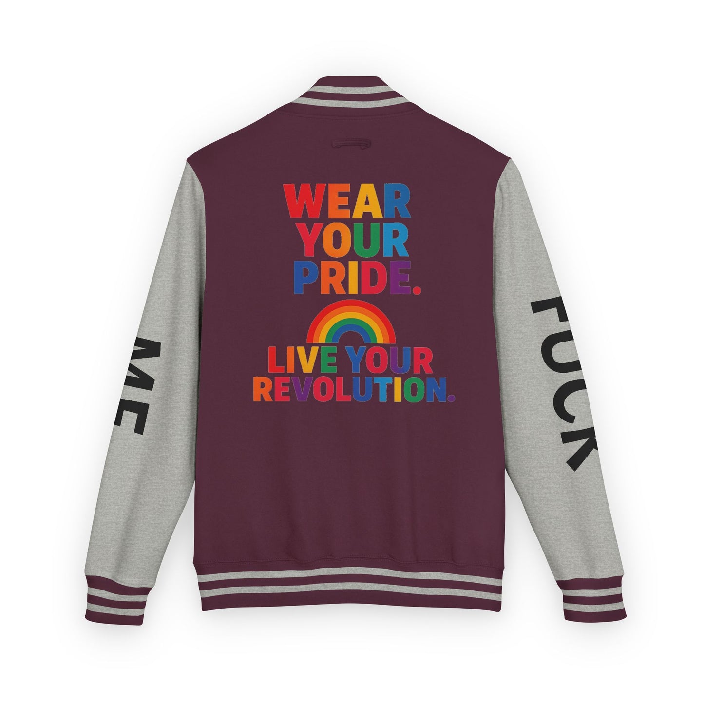 Pride Letterman Jacket - Statement Outerwear for Bold Expression, Sports Jacket, Unisex Fashion, LGBTQ+ Apparel, Gift for Her/Him