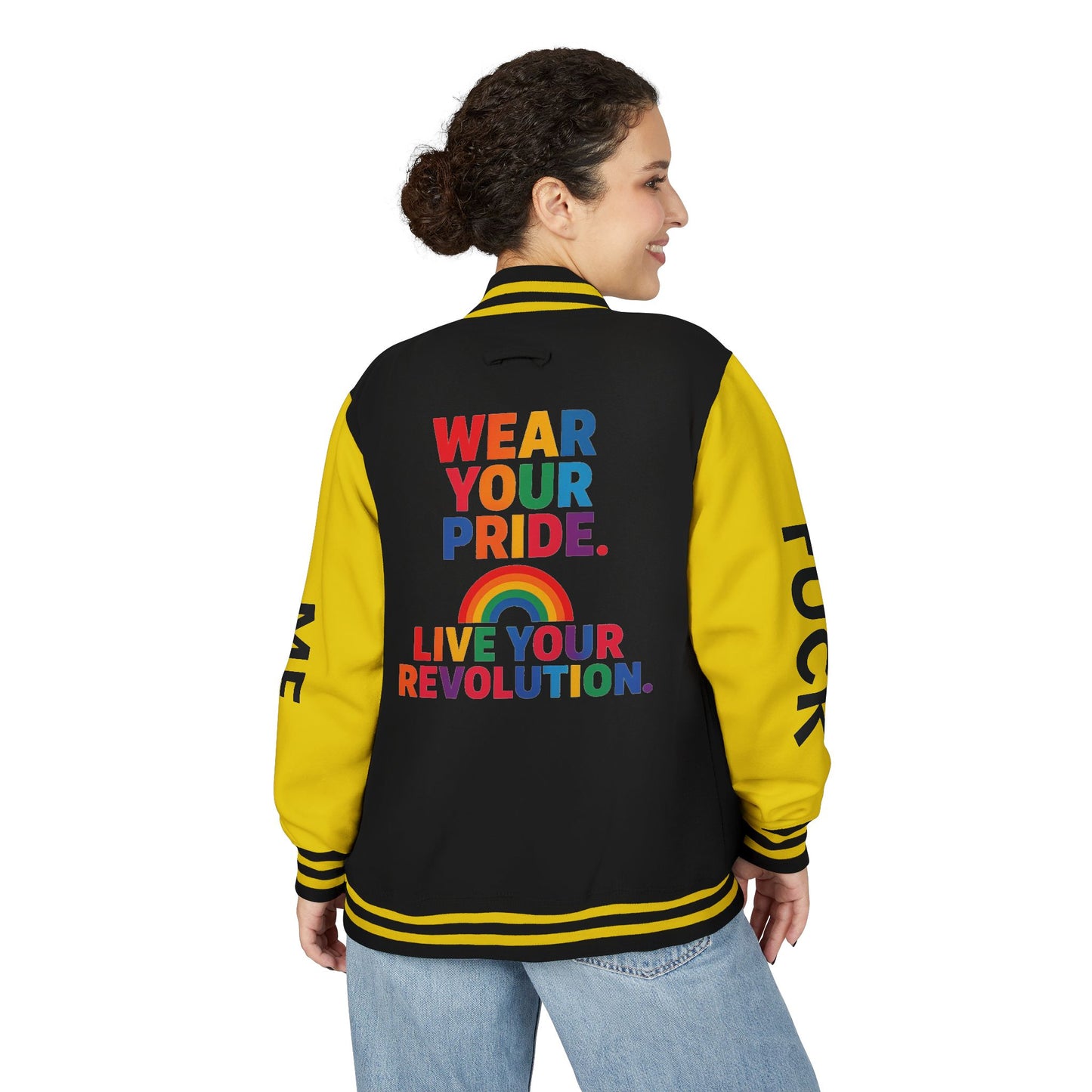 Pride Letterman Jacket - Statement Outerwear for Bold Expression, Sports Jacket, Unisex Fashion, LGBTQ+ Apparel, Gift for Her/Him