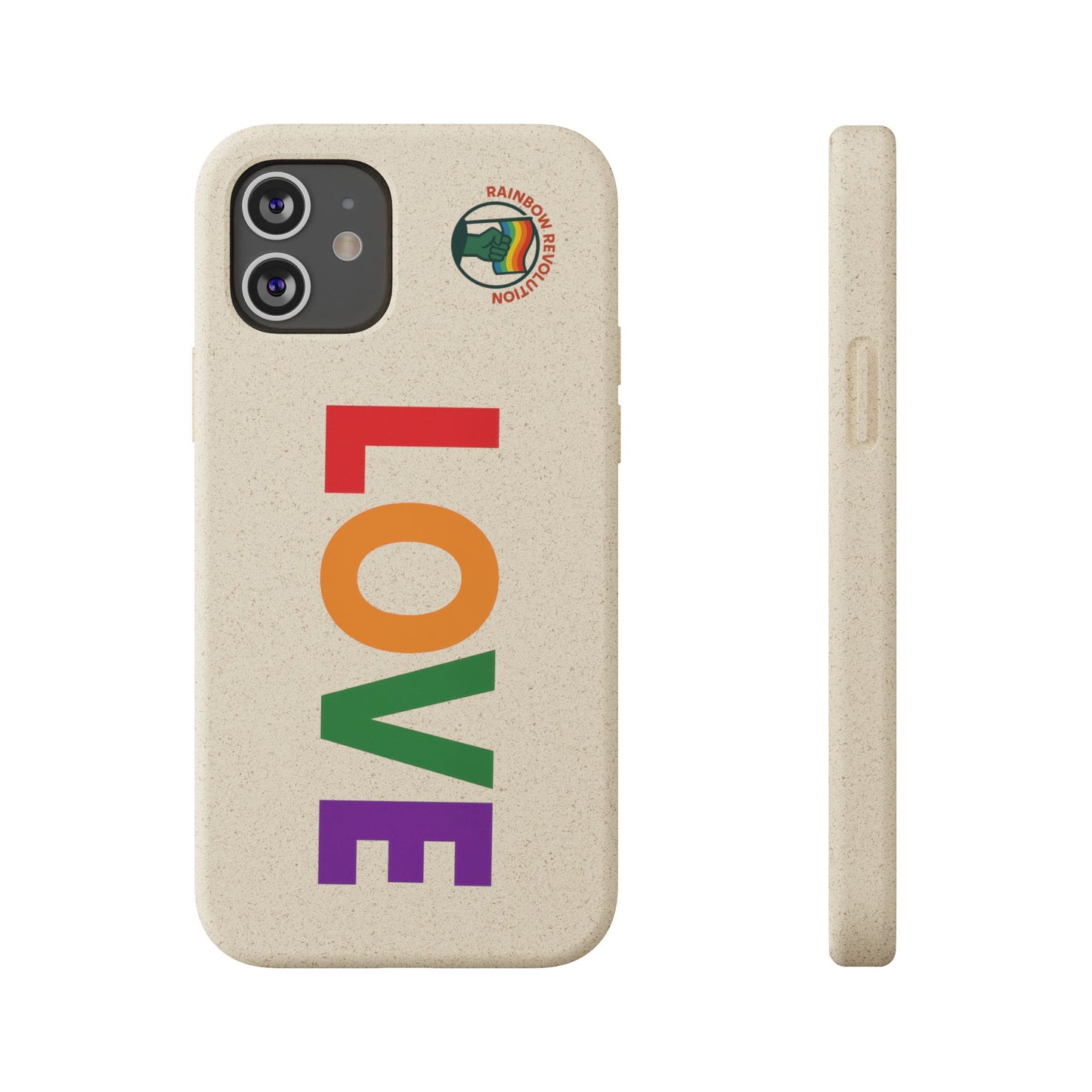 Colorful Love Biodegradable Phone Case | Eco-Friendly Gift for Friends, Green Living, Valentine's Day, Pride Month, Eco-conscious Design