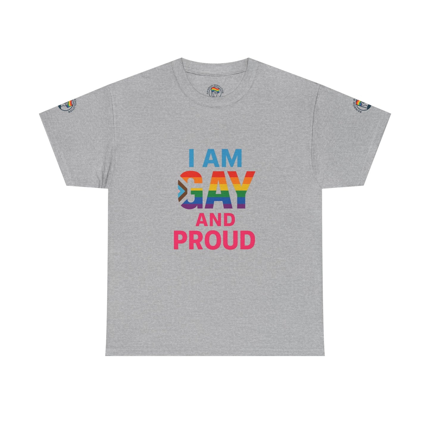 Pride Graphic Tee, I Am Gay and Proud Shirt, LGBTQ+ Apparel, Unisex Cotton Top, Festival Wear, Supportive Gift