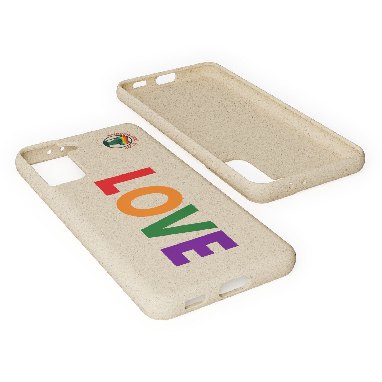 Colorful Love Biodegradable Phone Case | Eco-Friendly Gift for Friends, Green Living, Valentine's Day, Pride Month, Eco-conscious Design