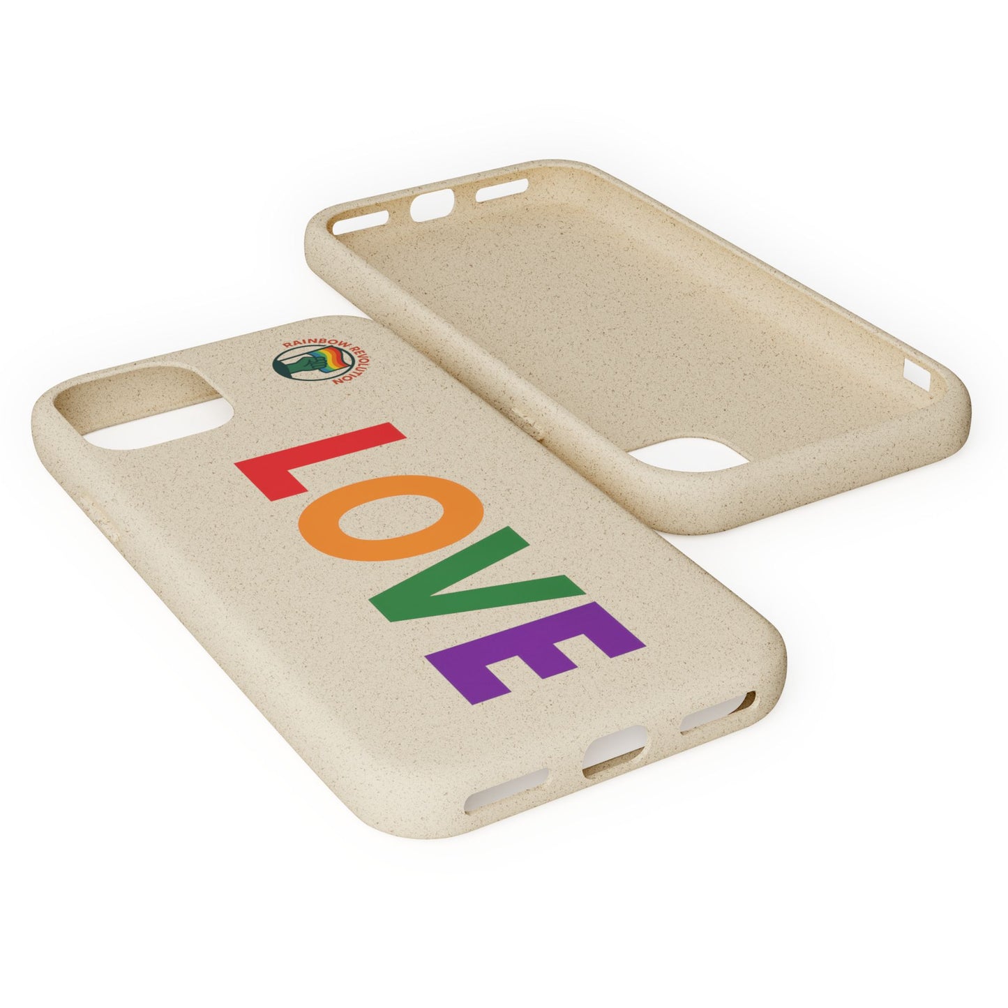 Colorful Love Biodegradable Phone Case | Eco-Friendly Gift for Friends, Green Living, Valentine's Day, Pride Month, Eco-conscious Design