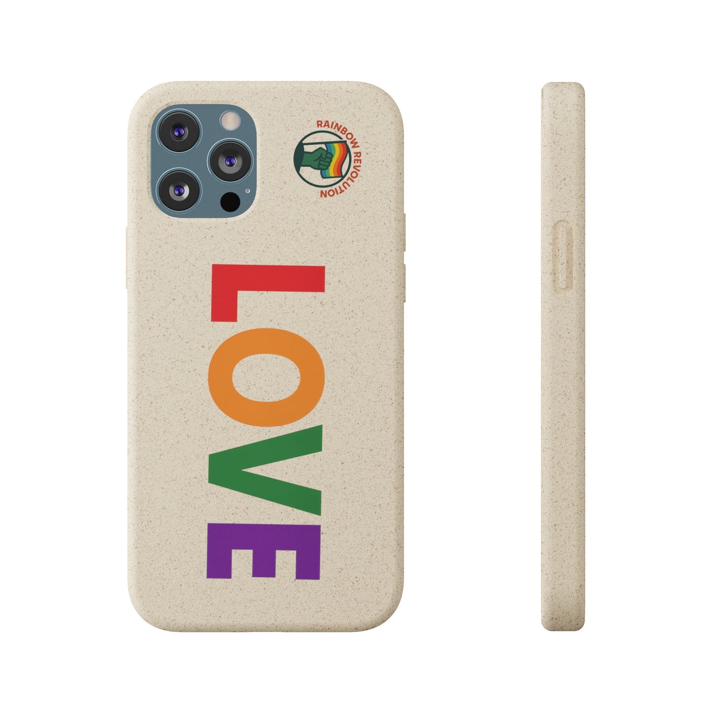 Colorful Love Biodegradable Phone Case | Eco-Friendly Gift for Friends, Green Living, Valentine's Day, Pride Month, Eco-conscious Design