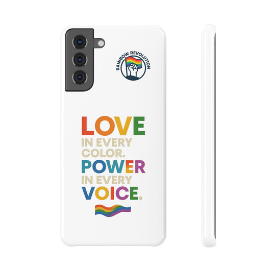 Colorful LGBTQ+ Love Snap Case | Pride Phone Cover, Voice Empowerment, Rainbow Support, Inclusive Gift, Celebration of Diversity