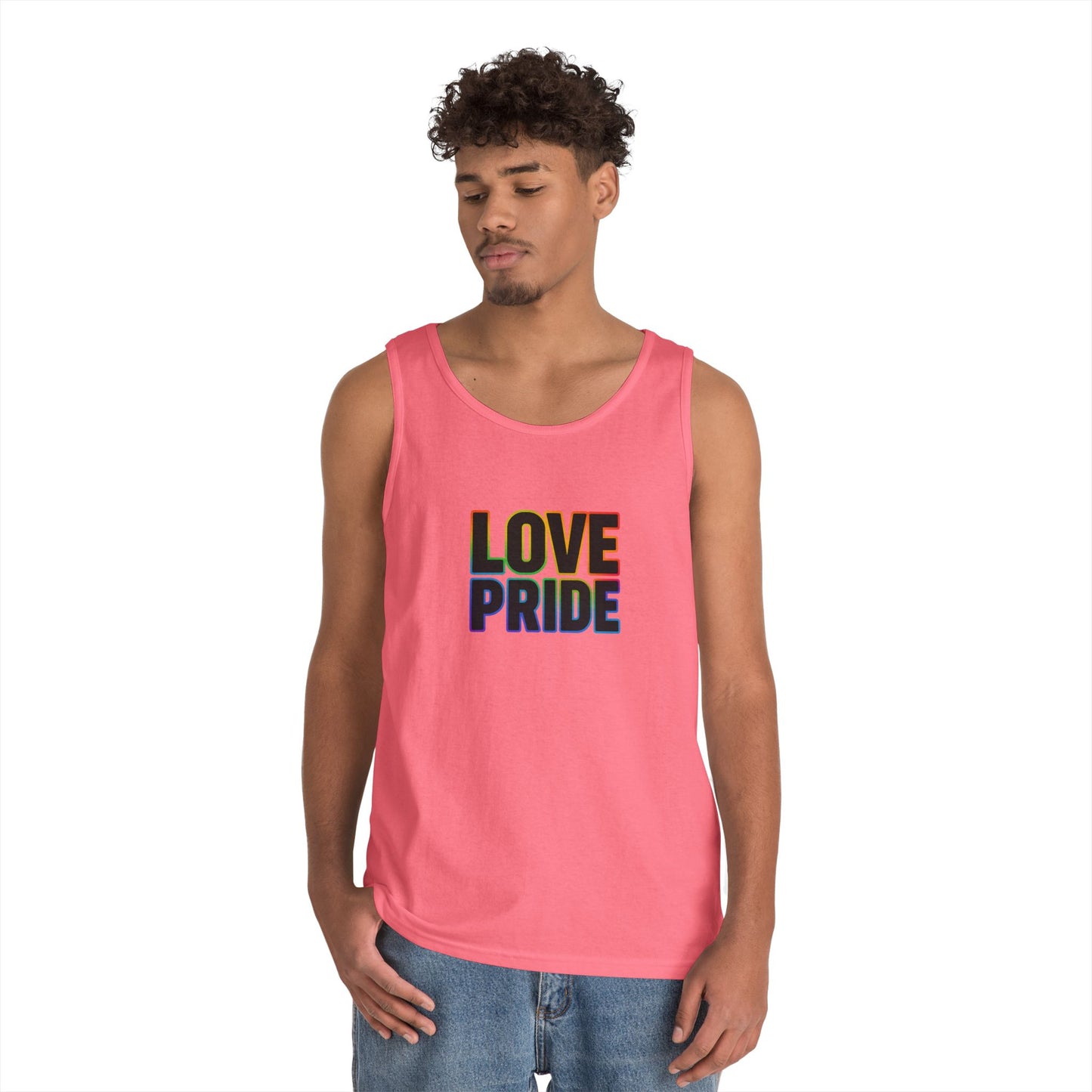 Pride Love Unisex Cotton Tank Top, LGBTQ+ Apparel, Summer Casual Wear, Pride Month Clothing, Festival Outfits
