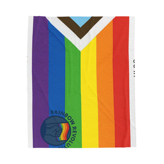 Rainbow Revolution Plush Blanket, LGBTQ+ Pride Throw, Cozy Decor, Warm Gift, Home Blanket, Vibrant Colorful Blanket