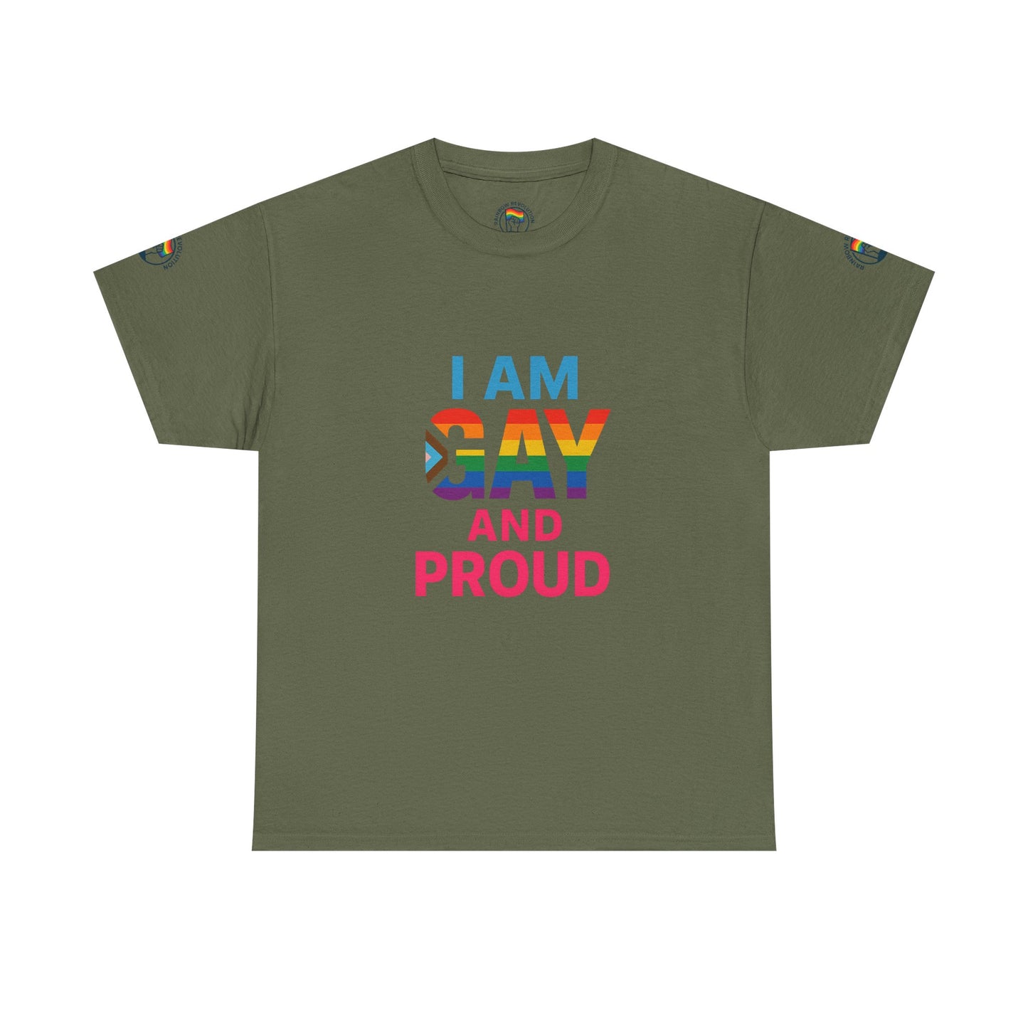 Pride Graphic Tee, I Am Gay and Proud Shirt, LGBTQ+ Apparel, Unisex Cotton Top, Festival Wear, Supportive Gift