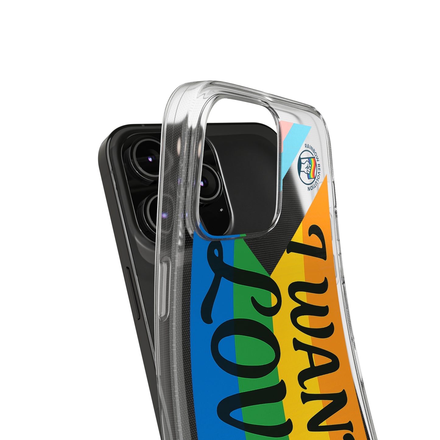Pride Love Phone Case, Clear Silicone Case, LGBTQ+ Phone Accessory, Colorful Phone Cover, Rainbow Pride Gift
