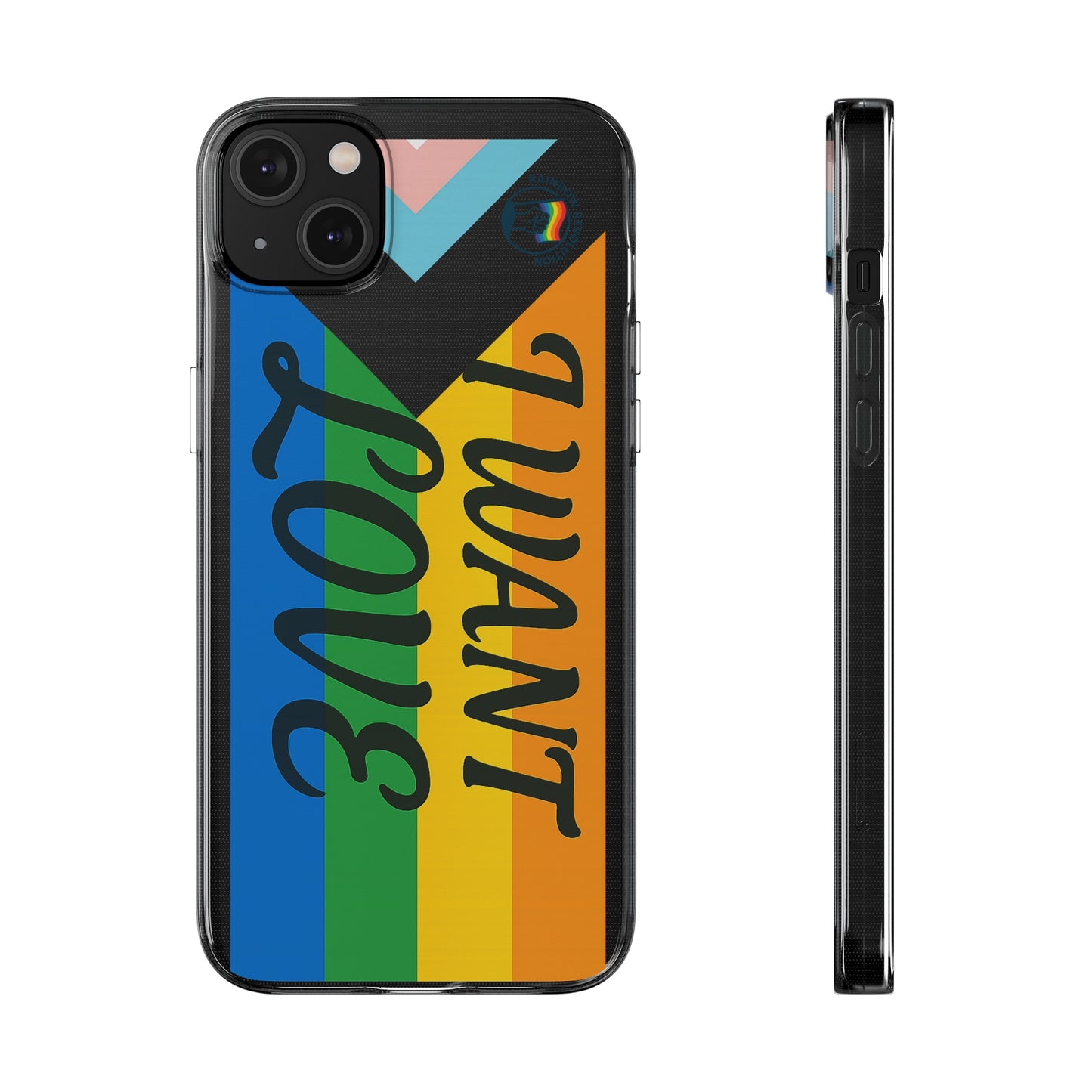 Pride Love Phone Case, Clear Silicone Case, LGBTQ+ Phone Accessory, Colorful Phone Cover, Rainbow Pride Gift