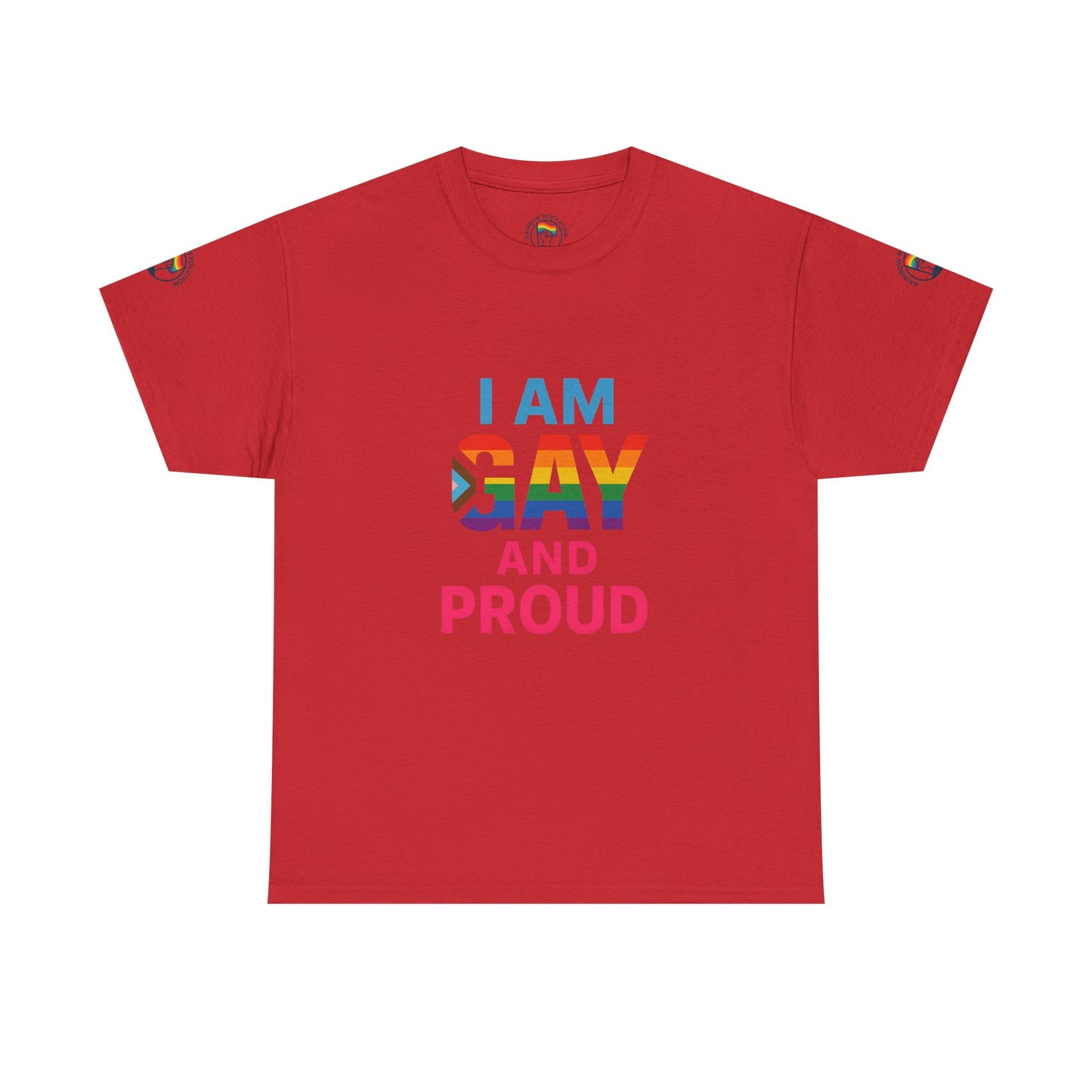 Pride Graphic Tee, I Am Gay and Proud Shirt, LGBTQ+ Apparel, Unisex Cotton Top, Festival Wear, Supportive Gift
