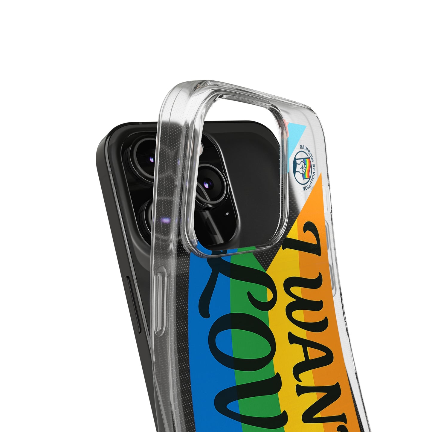 Pride Love Phone Case, Clear Silicone Case, LGBTQ+ Phone Accessory, Colorful Phone Cover, Rainbow Pride Gift