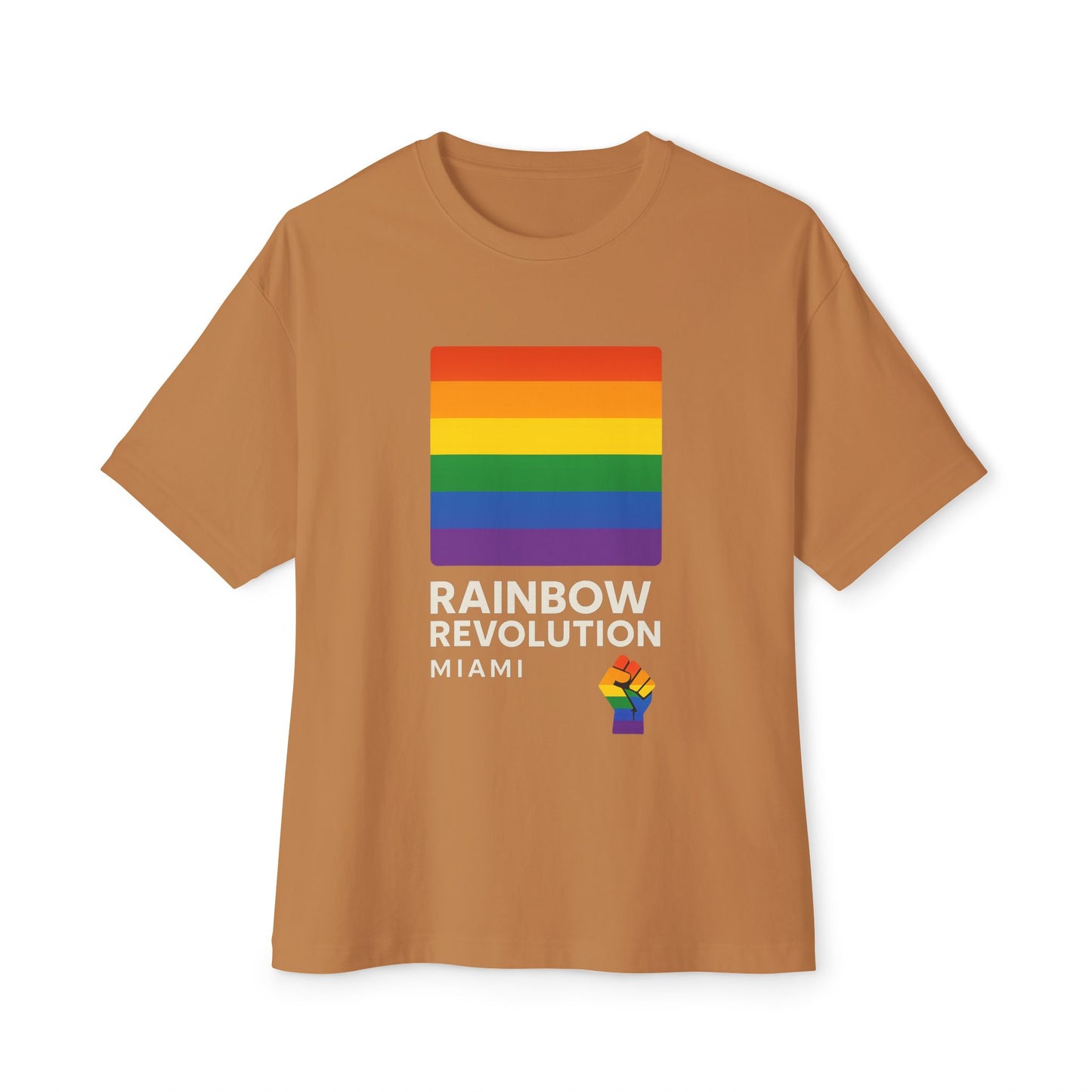 Rainbow Revolution Oversized Tee, Unisex Boxy Shirt, LGBTQ+ Pride Apparel, Statement Tee, Casual Wear, Gift for Allies
