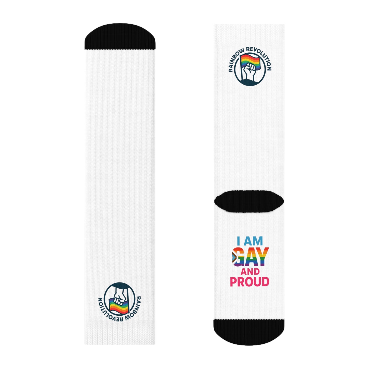 Pride Crew Socks | LGBTQ+ Celebration, I Am Gay and Proud, Rainbow Socks, Gift for Pride Month, Comfortable Socks