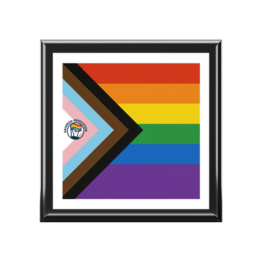 Pride Jewelry Box - RAINBOW FLAG AND LOGO LGBTQ+ Celebration, Rainbow Storage, Gift for Her, Keepsake Organizer, Identity Affirmation