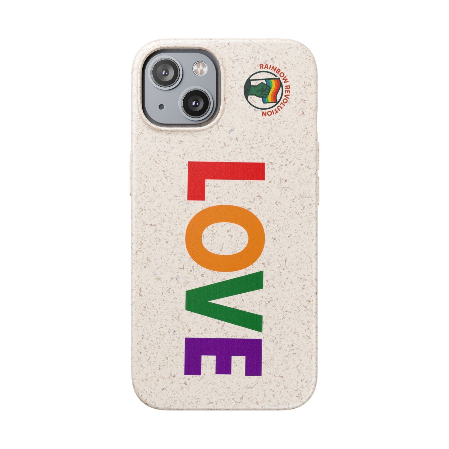 Colorful Love Biodegradable Phone Case | Eco-Friendly Gift for Friends, Green Living, Valentine's Day, Pride Month, Eco-conscious Design