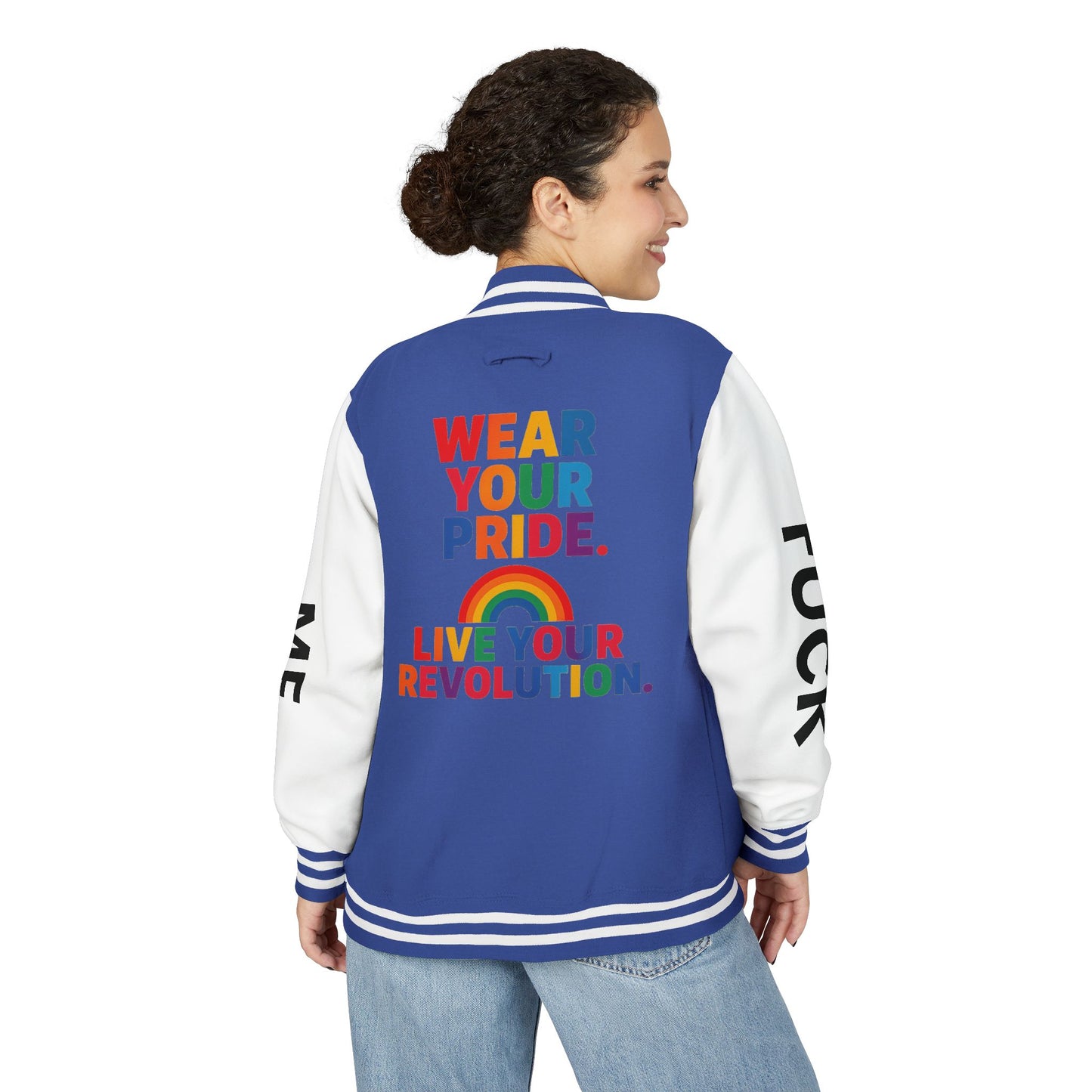 Pride Letterman Jacket - Statement Outerwear for Bold Expression, Sports Jacket, Unisex Fashion, LGBTQ+ Apparel, Gift for Her/Him