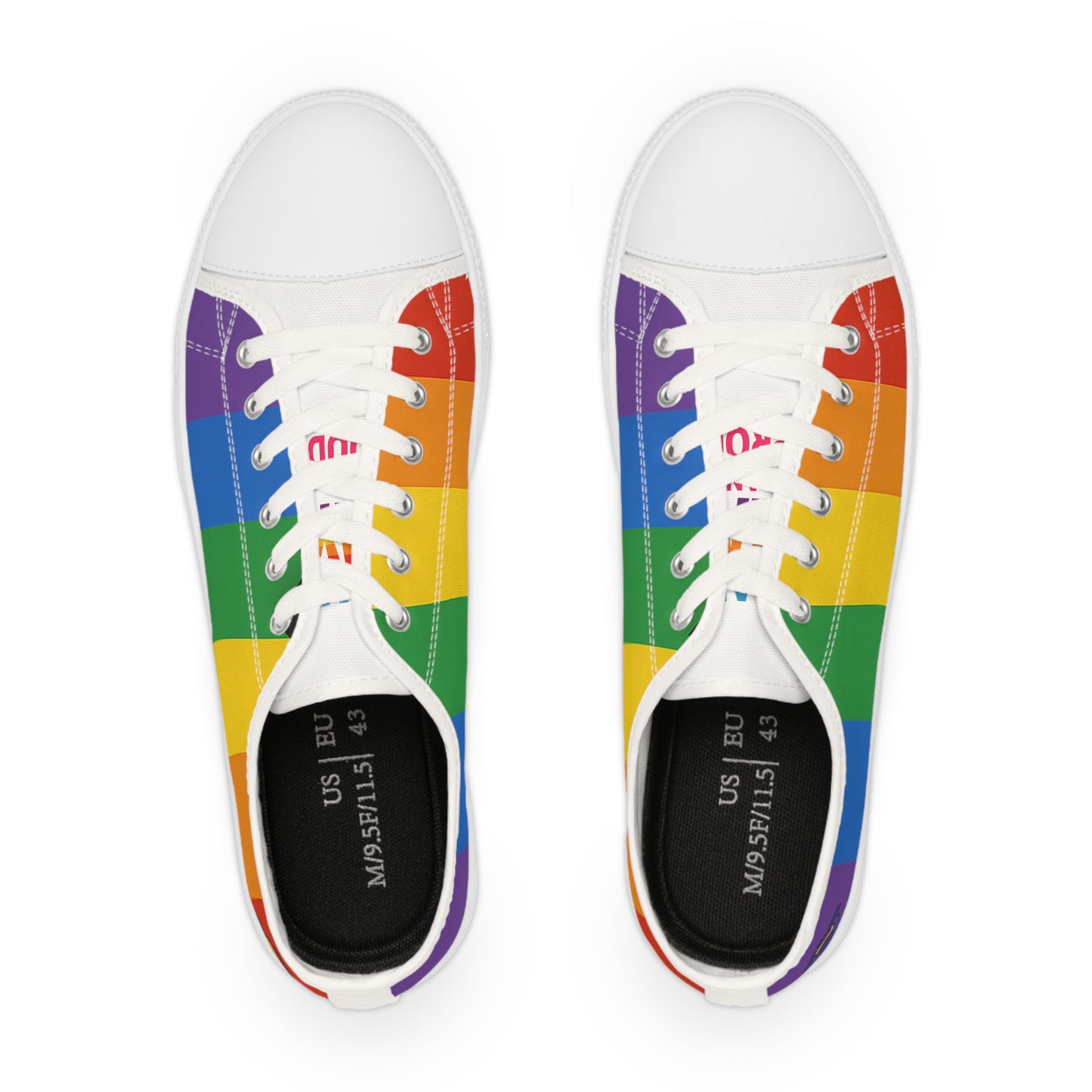 Rainbow Pride Low Top Sneakers, Colorful Casual Shoes for Men, LGBTQ+ Footwear, Retro Sneakers, Summer Fashion, Gift Idea