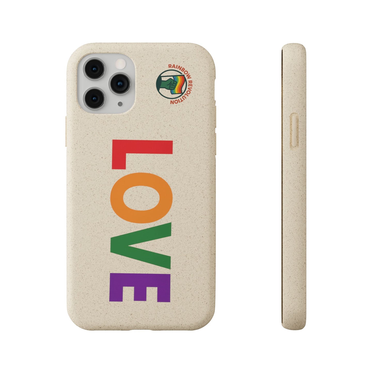 Colorful Love Biodegradable Phone Case | Eco-Friendly Gift for Friends, Green Living, Valentine's Day, Pride Month, Eco-conscious Design