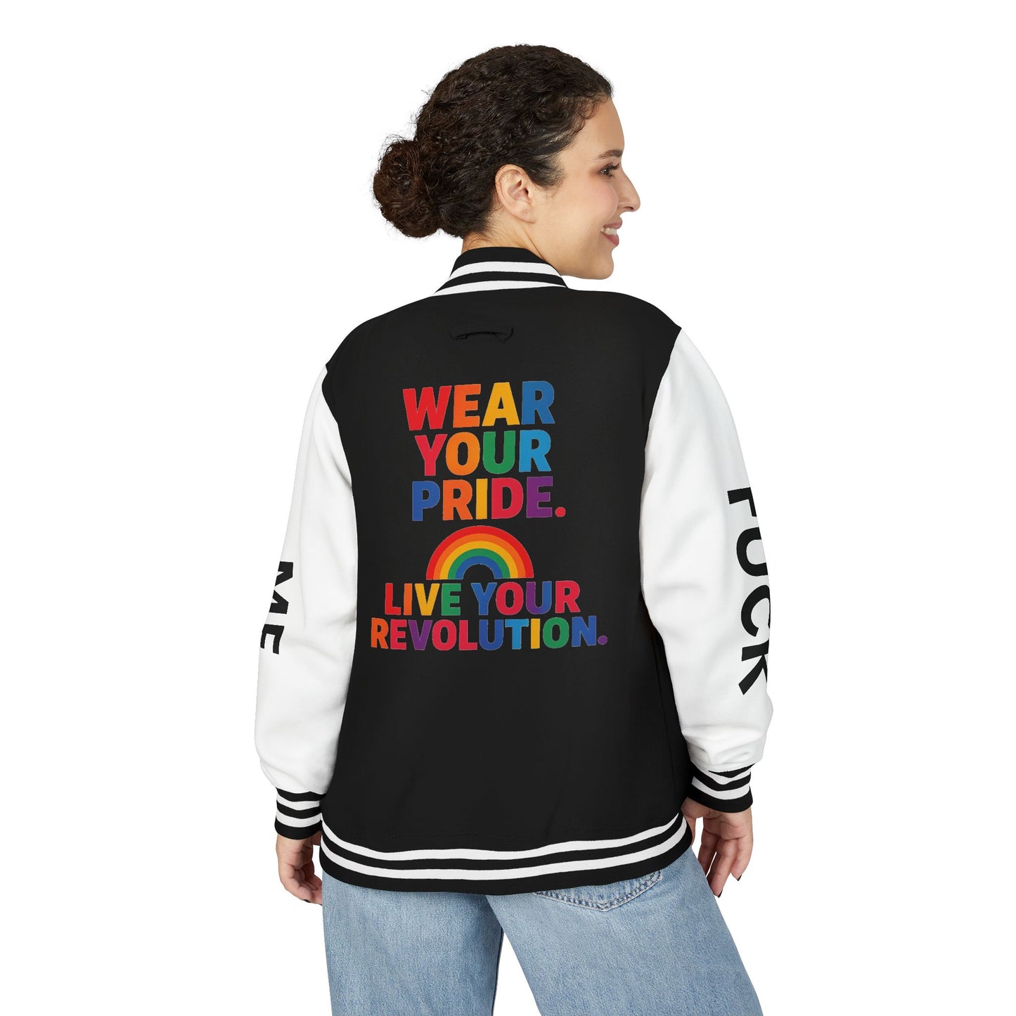 Pride Letterman Jacket - Statement Outerwear for Bold Expression, Sports Jacket, Unisex Fashion, LGBTQ+ Apparel, Gift for Her/Him