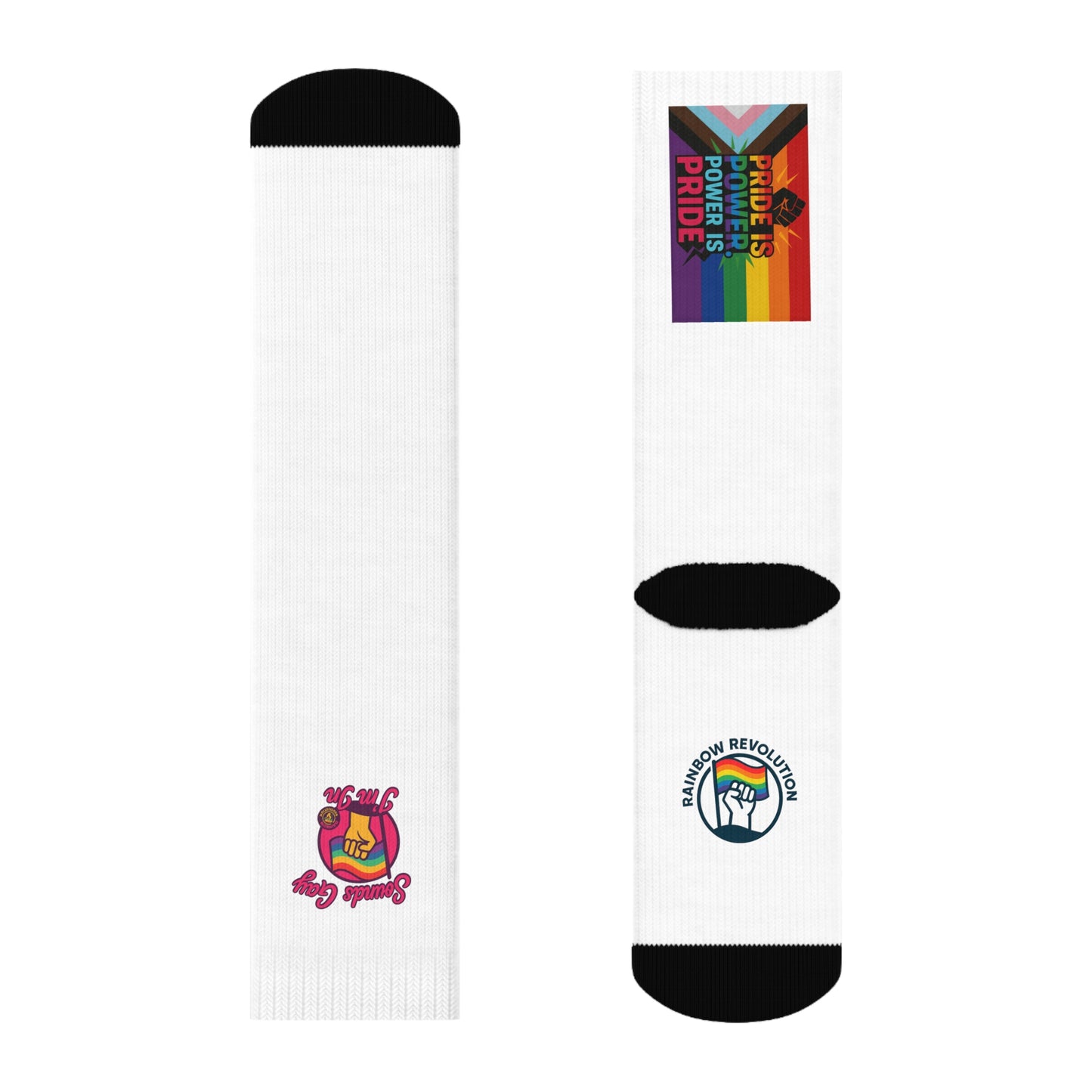 Pride Crew Socks | Colorful Rainbow Socks for LGBTQ+ Celebrations, Gift for Pride Month, Fun Fashion Accessory, Everyday Wear, Cozy Spirit