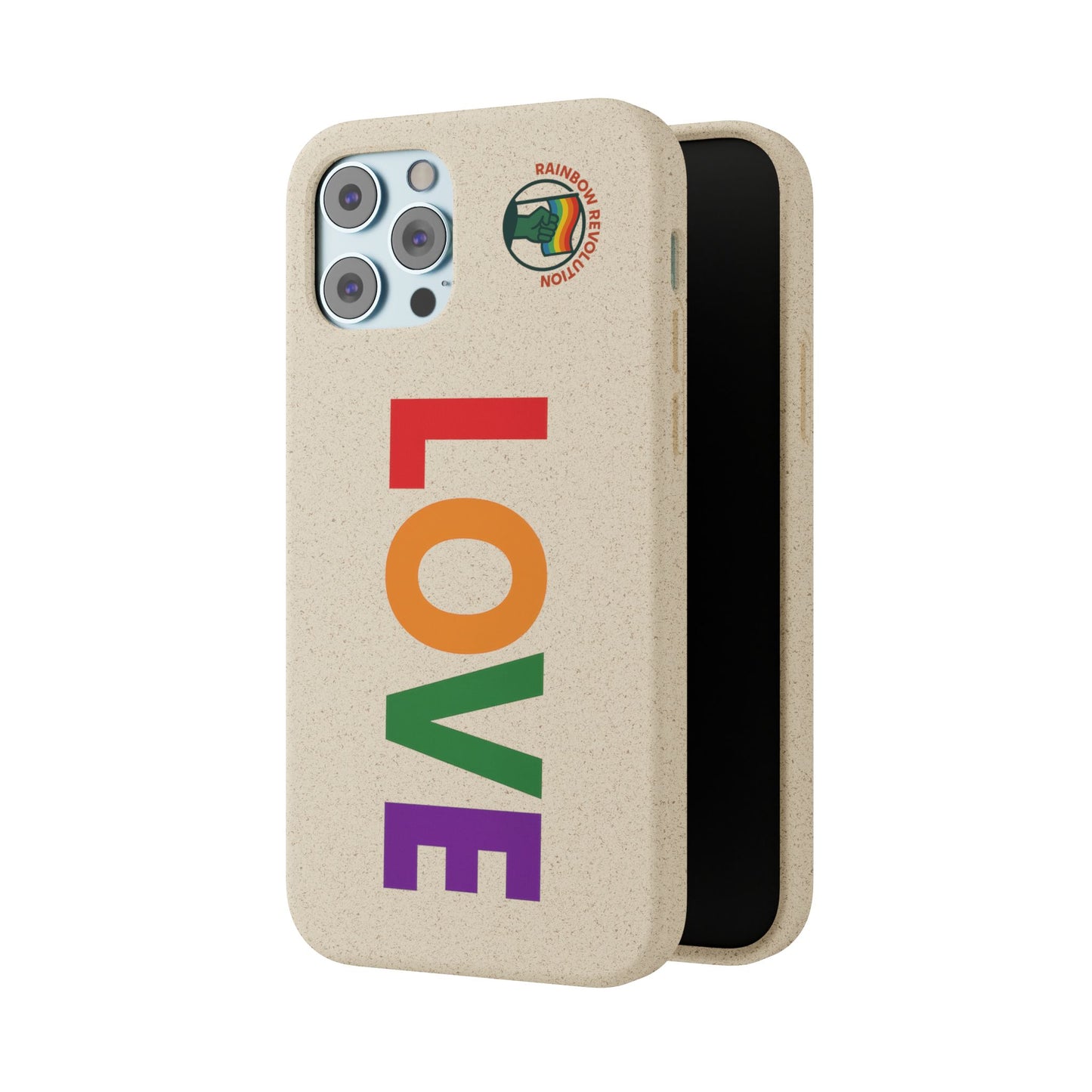 Colorful Love Biodegradable Phone Case | Eco-Friendly Gift for Friends, Green Living, Valentine's Day, Pride Month, Eco-conscious Design