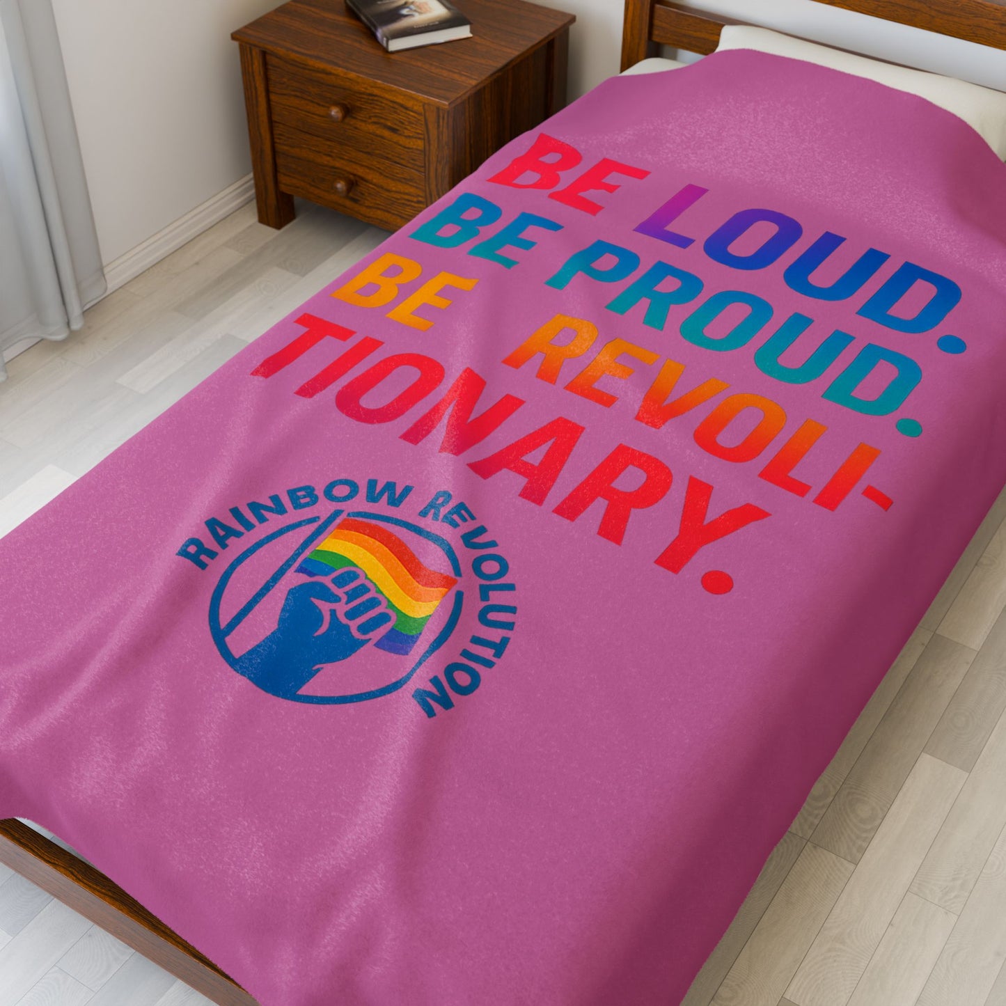 Pride Velvet Blanket - Be Loud. Be Proud. Be Revolutionary! Cozy Gift for LGBTQ+ Events, Festivals, and Celebrations, Soft Throw, Home [...]