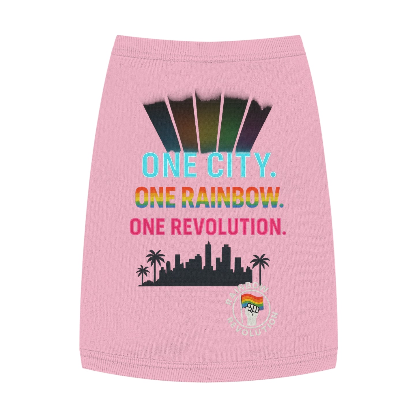 Vibrant Pride Pet Tank Top, Rainbow Celebration Wear, Dog and Cat Apparel, Summer Pet Fashion, LGBTQ+ Pet Lover Gift
