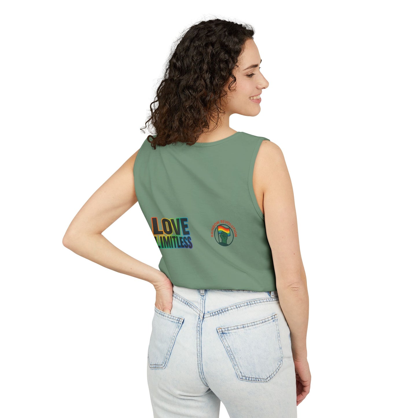 Unisex Inspirational Tank Top, Love Limitless Sleeveless Shirt, Perfect for Summer, Pride Events, Relaxed Fit Gym Wear, Gift for Friends