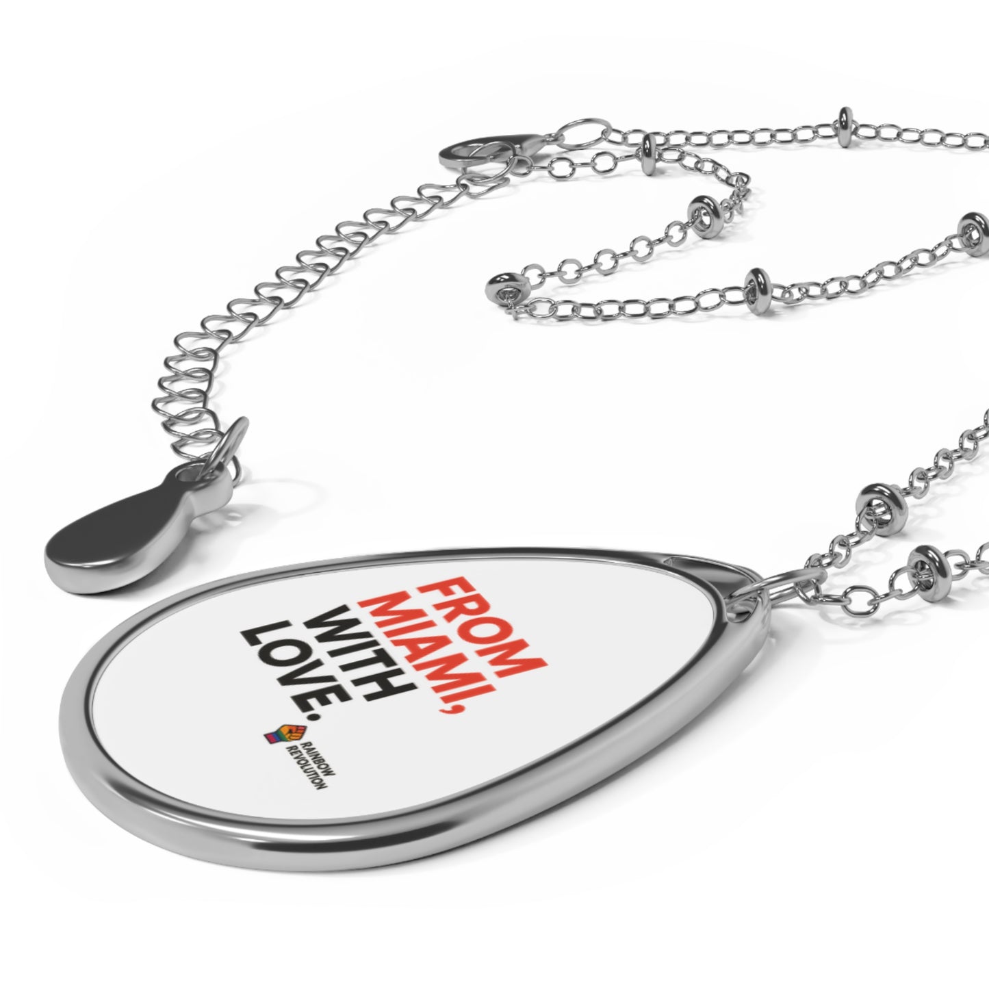 Copy of Rainbow Revolution MIAMI WITH LOVE Love Necklace, Pride Jewelry, LGBTQ+ Accessory, Statement Pendant, Gift for Equality Celebrations