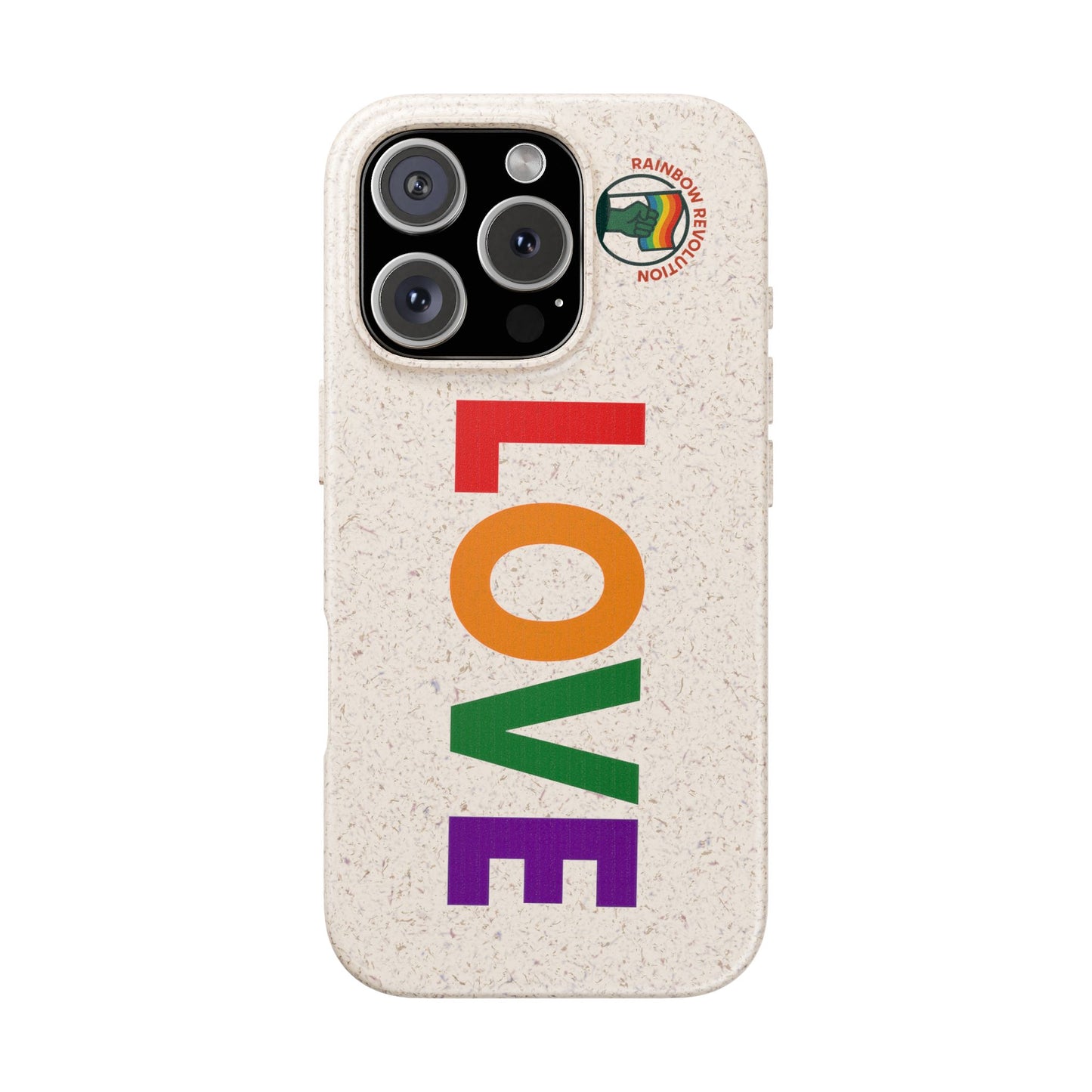 Colorful Love Biodegradable Phone Case | Eco-Friendly Gift for Friends, Green Living, Valentine's Day, Pride Month, Eco-conscious Design