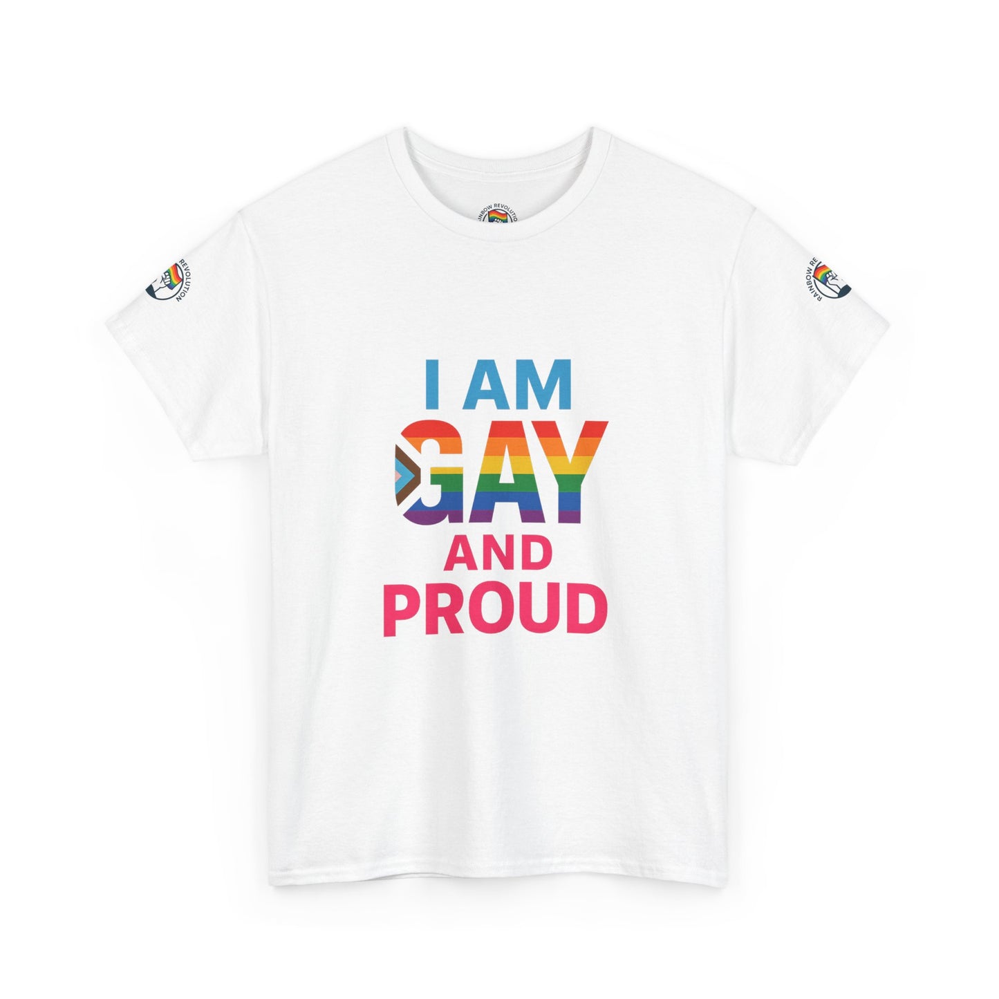 Pride Graphic Tee, I Am Gay and Proud Shirt, LGBTQ+ Apparel, Unisex Cotton Top, Festival Wear, Supportive Gift