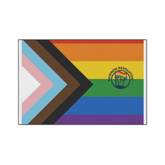 Pride Floor Mat, Heavy Duty Mat for Home Decor, Rainbow Revolution Design, LGBTQ+ Welcome Mat, Colorful Entryway Rug