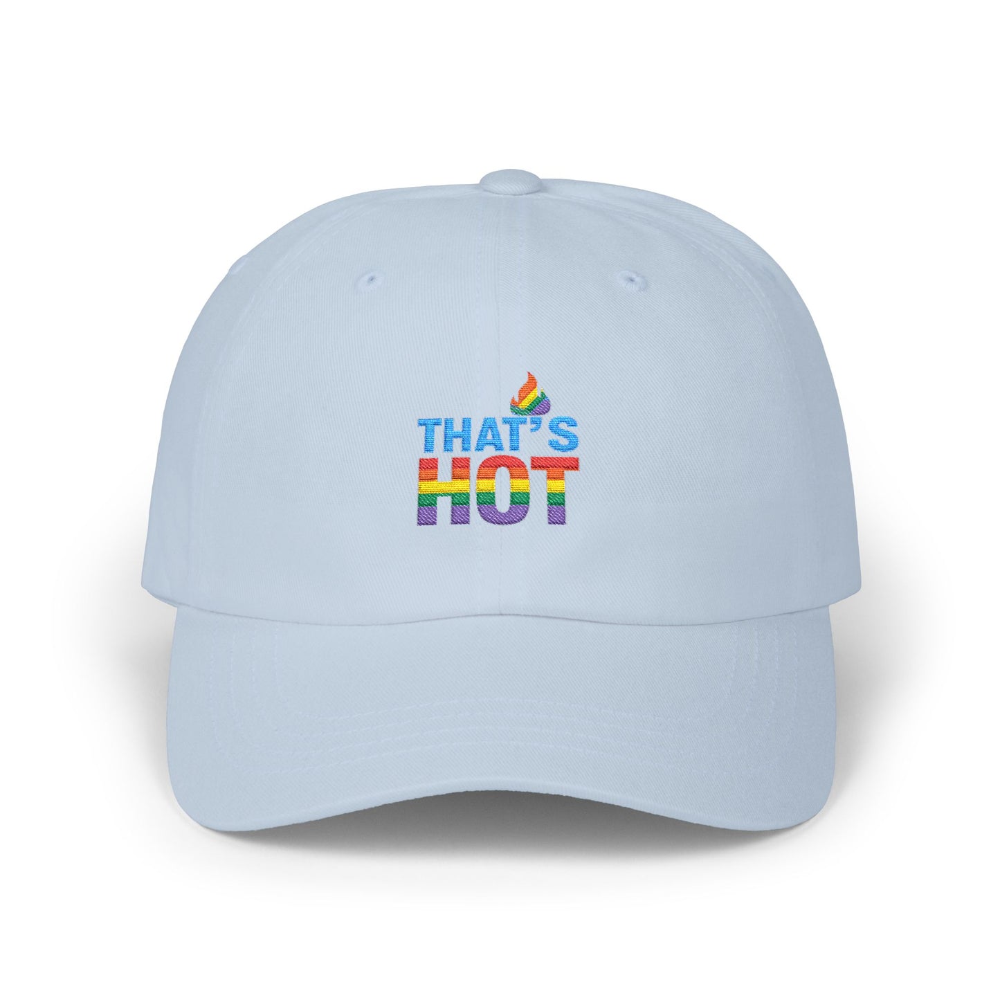 Stylish Dad Cap with Rainbow 'That's Hot' Design, LGBTQ+ Pride Hat, Casual Everyday Accessory, Gift for Father's Day, Summer Fashion