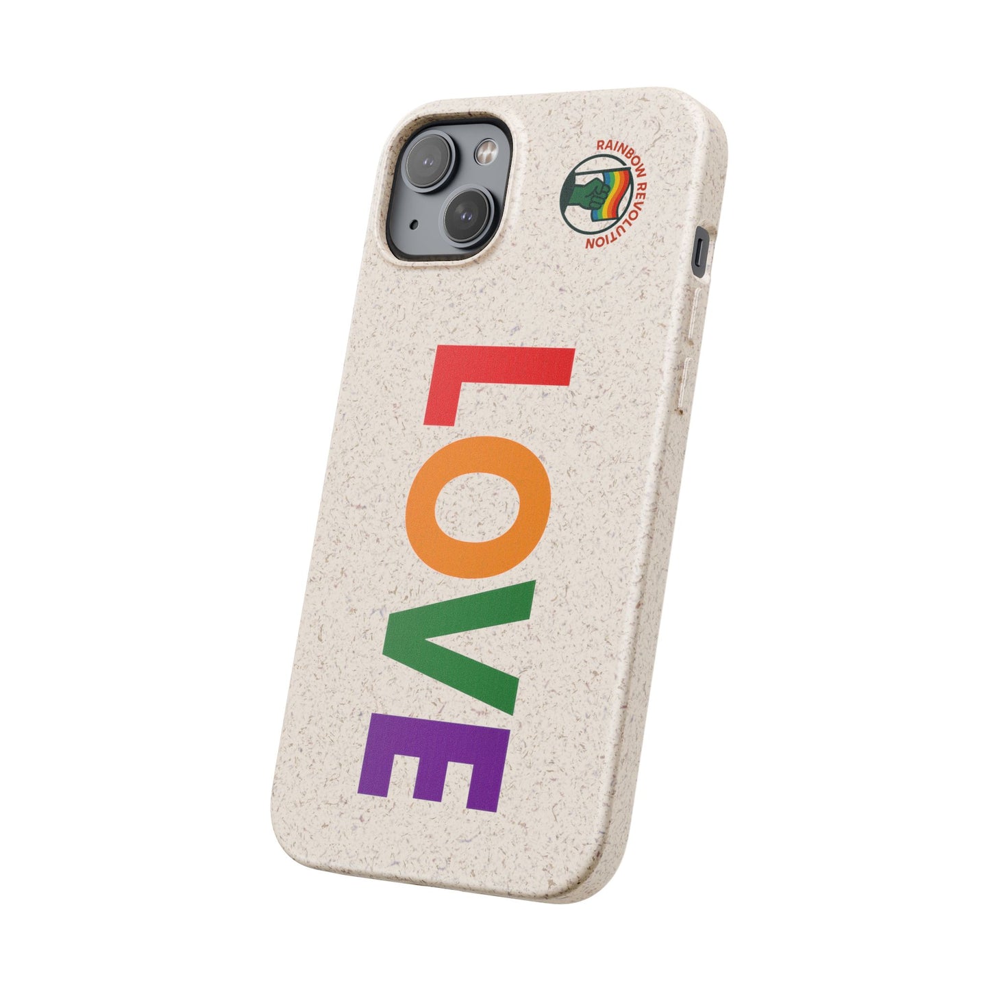 Colorful Love Biodegradable Phone Case | Eco-Friendly Gift for Friends, Green Living, Valentine's Day, Pride Month, Eco-conscious Design