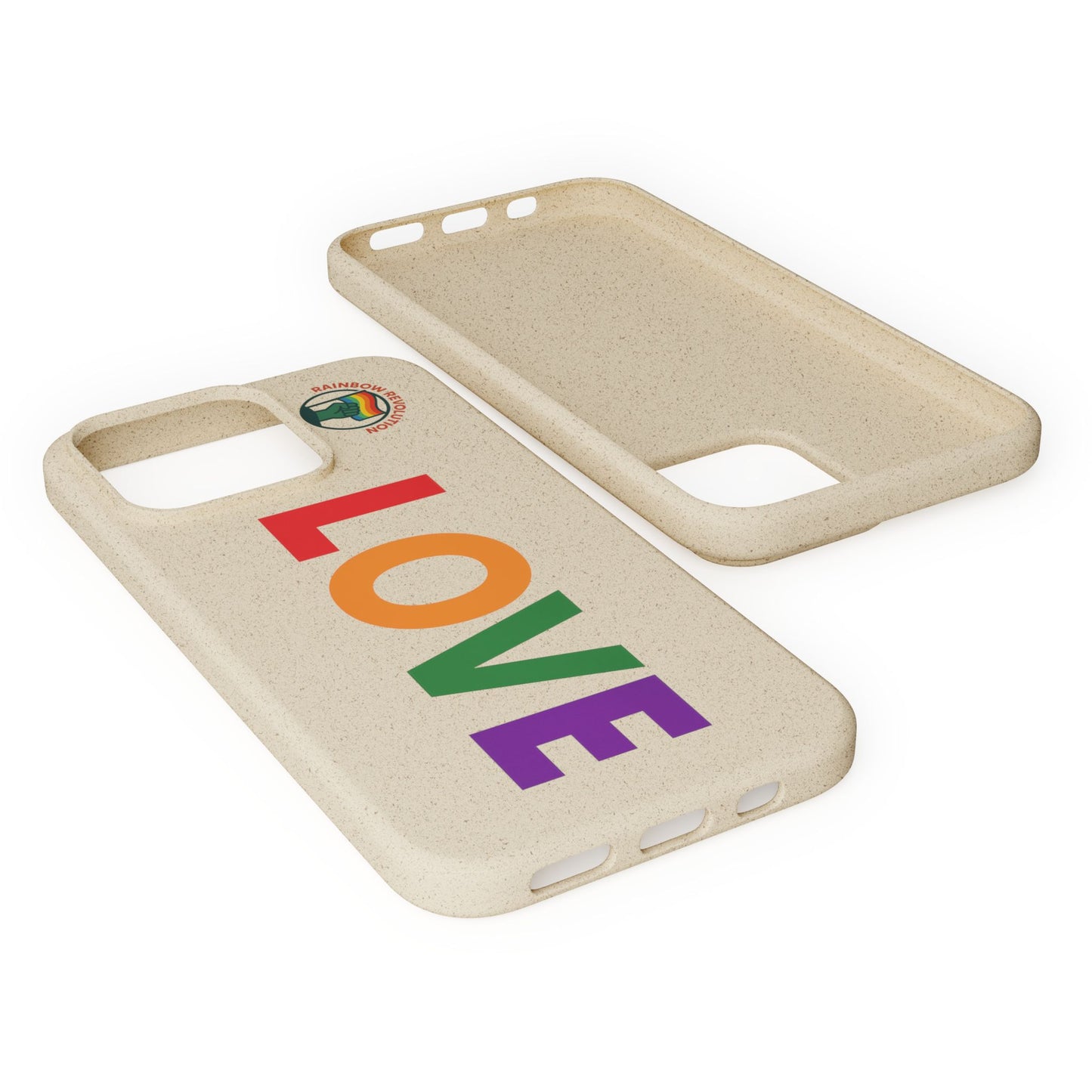 Colorful Love Biodegradable Phone Case | Eco-Friendly Gift for Friends, Green Living, Valentine's Day, Pride Month, Eco-conscious Design