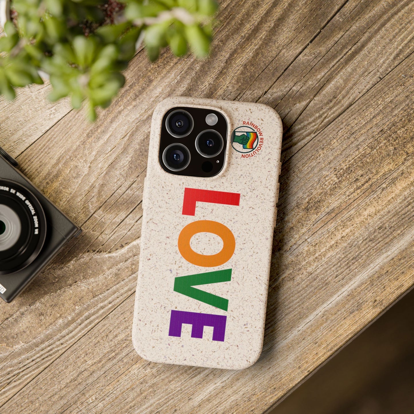 Colorful Love Biodegradable Phone Case | Eco-Friendly Gift for Friends, Green Living, Valentine's Day, Pride Month, Eco-conscious Design