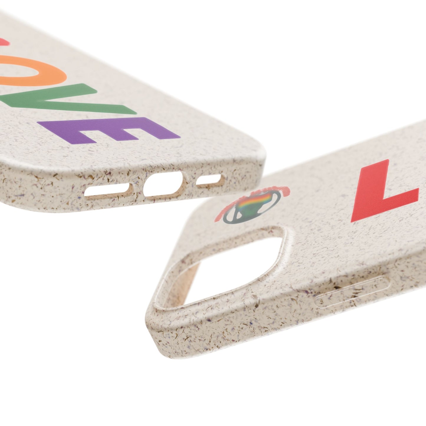 Colorful Love Biodegradable Phone Case | Eco-Friendly Gift for Friends, Green Living, Valentine's Day, Pride Month, Eco-conscious Design