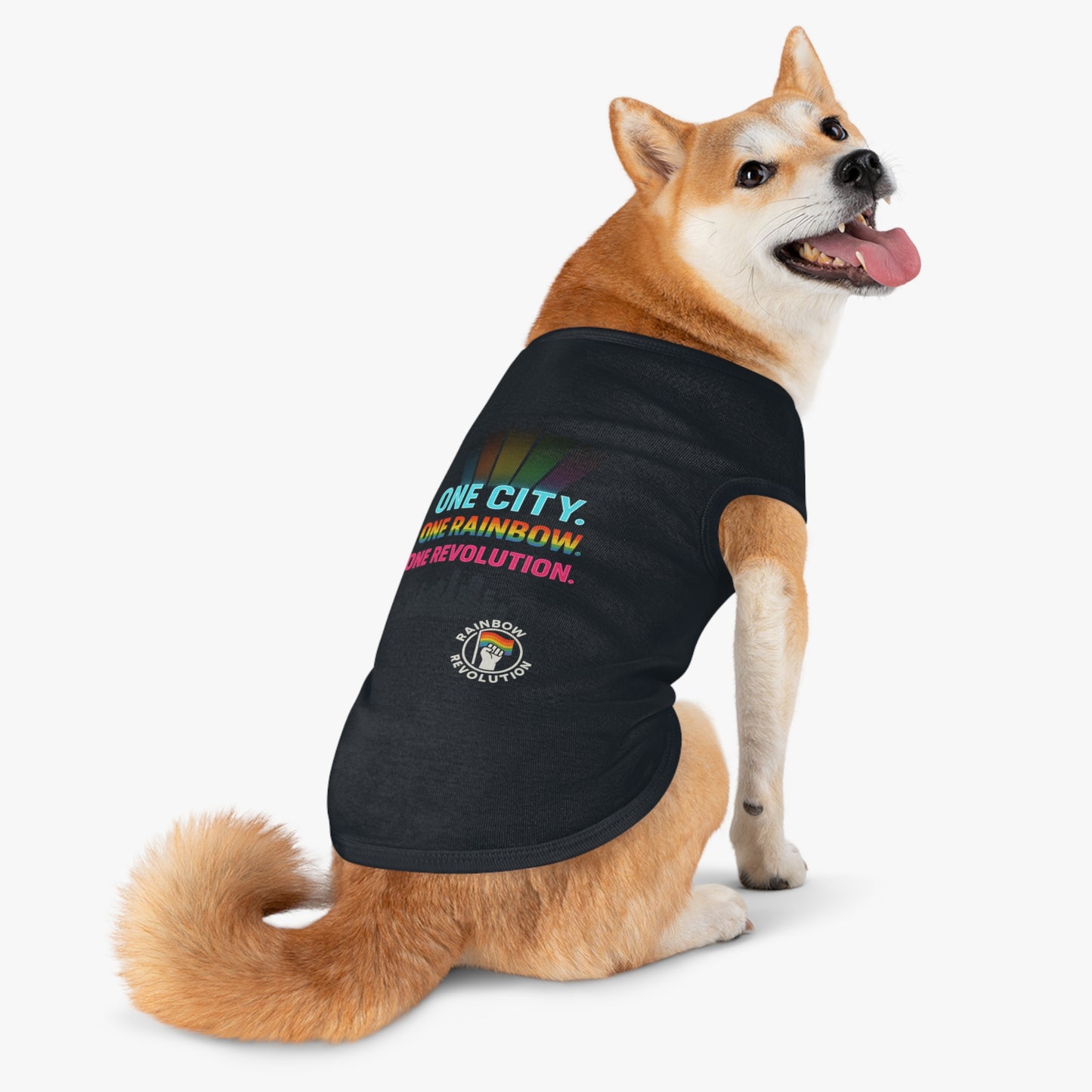 Vibrant Pride Pet Tank Top, Rainbow Celebration Wear, Dog and Cat Apparel, Summer Pet Fashion, LGBTQ+ Pet Lover Gift