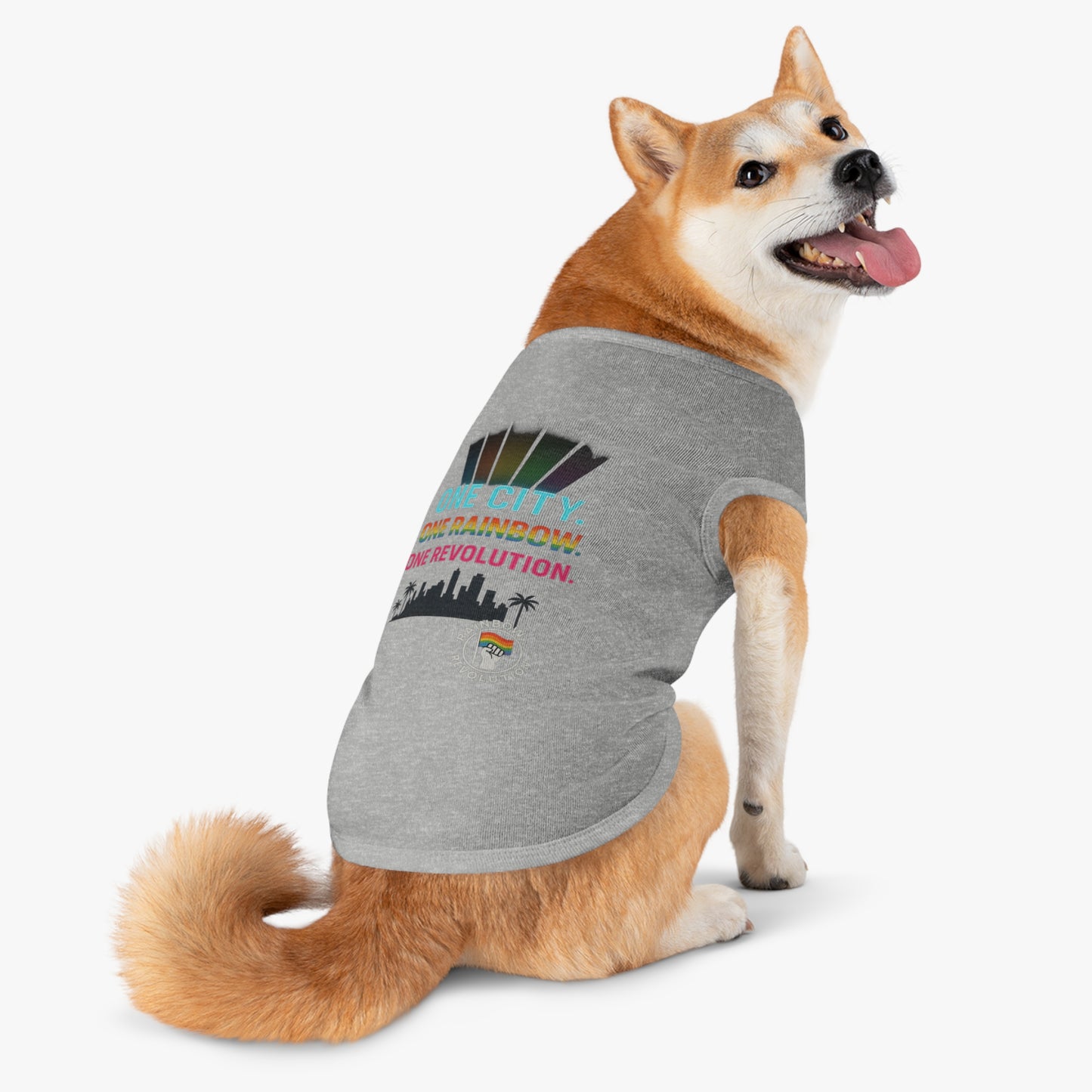 Vibrant Pride Pet Tank Top, Rainbow Celebration Wear, Dog and Cat Apparel, Summer Pet Fashion, LGBTQ+ Pet Lover Gift