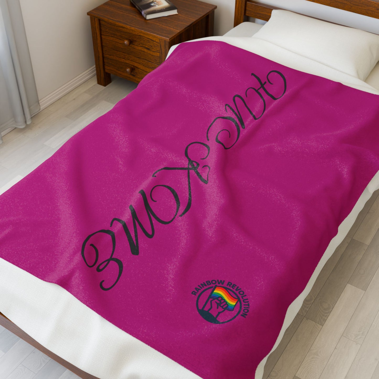 Cozy Velvet Throw Blanket, Warm Plush Decor, Perfect for Home, Gift for Weddings, Birthdays, Cozy Nights, F*CK HOME Design