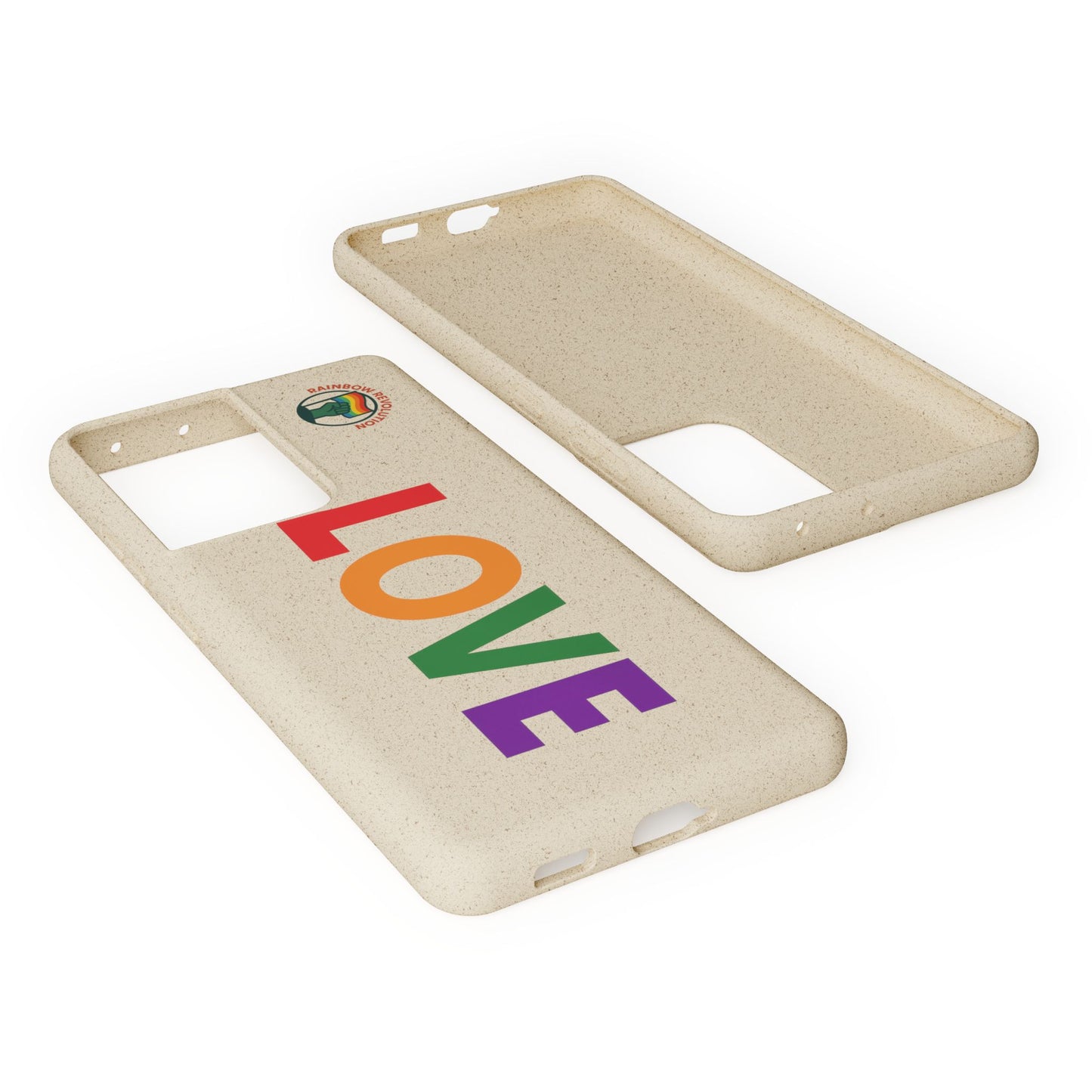 Colorful Love Biodegradable Phone Case | Eco-Friendly Gift for Friends, Green Living, Valentine's Day, Pride Month, Eco-conscious Design