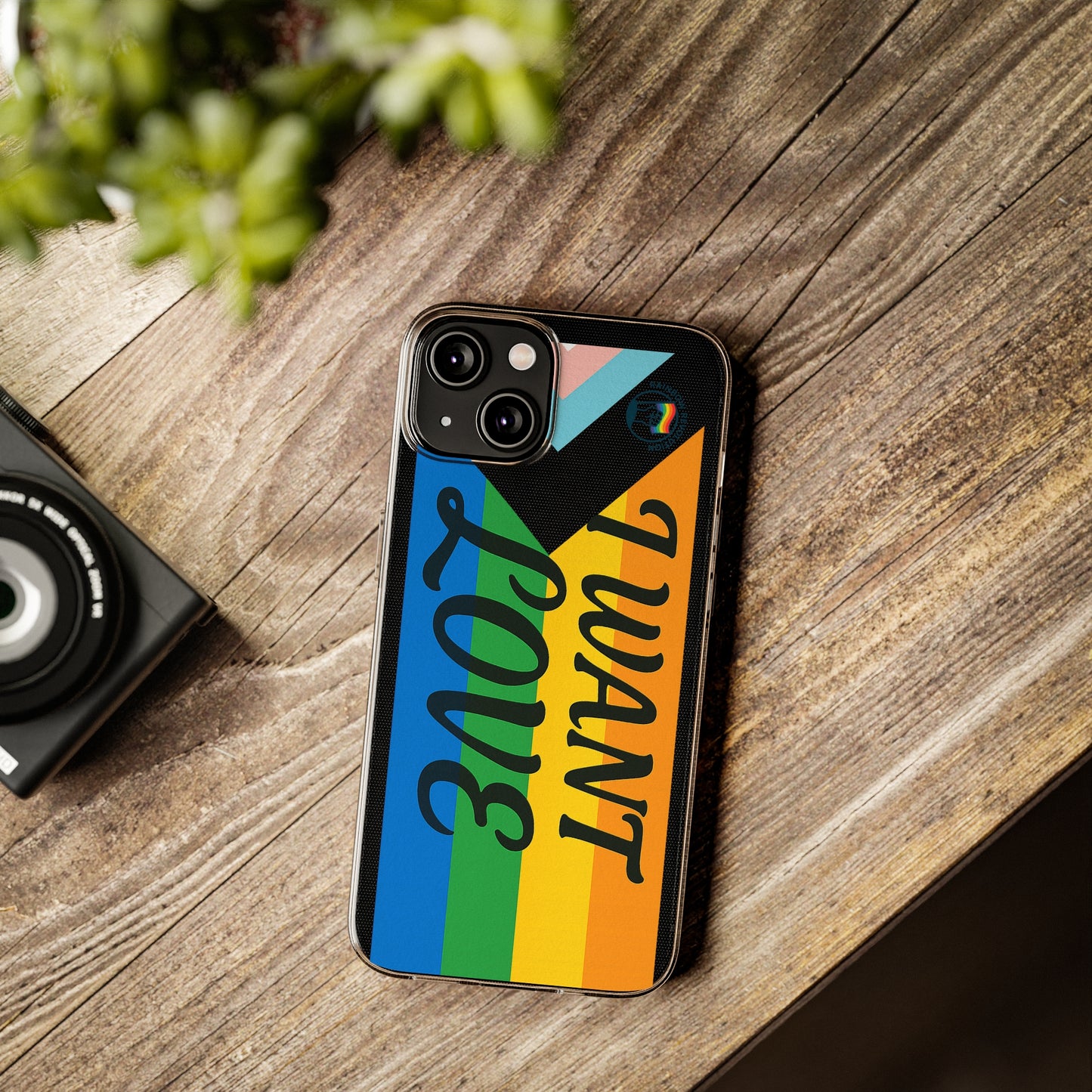 Pride Love Phone Case, Clear Silicone Case, LGBTQ+ Phone Accessory, Colorful Phone Cover, Rainbow Pride Gift