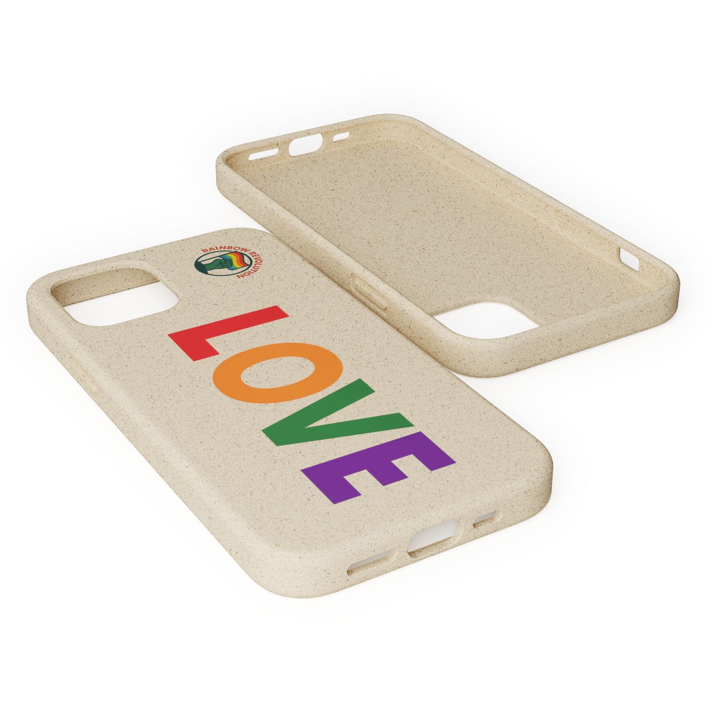 Colorful Love Biodegradable Phone Case | Eco-Friendly Gift for Friends, Green Living, Valentine's Day, Pride Month, Eco-conscious Design