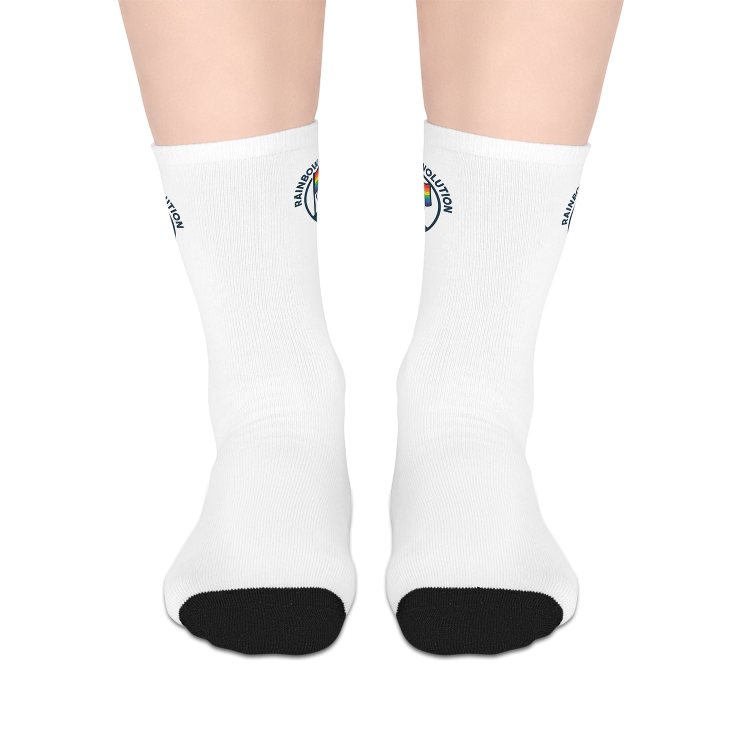 Rainbow Pollution Mid-length Socks | Colorful Casual Footwear for Everyday Wear, LGBTQ+ Support, Gift for Friends, Eco-Friendly Fashion