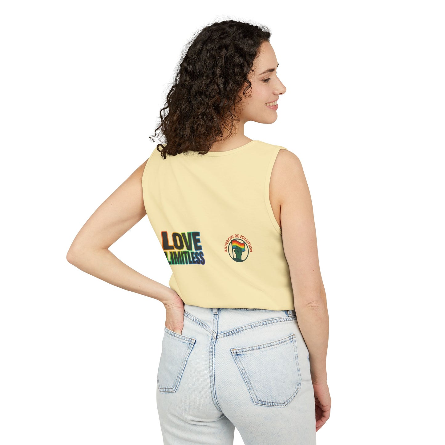 Unisex Inspirational Tank Top, Love Limitless Sleeveless Shirt, Perfect for Summer, Pride Events, Relaxed Fit Gym Wear, Gift for Friends