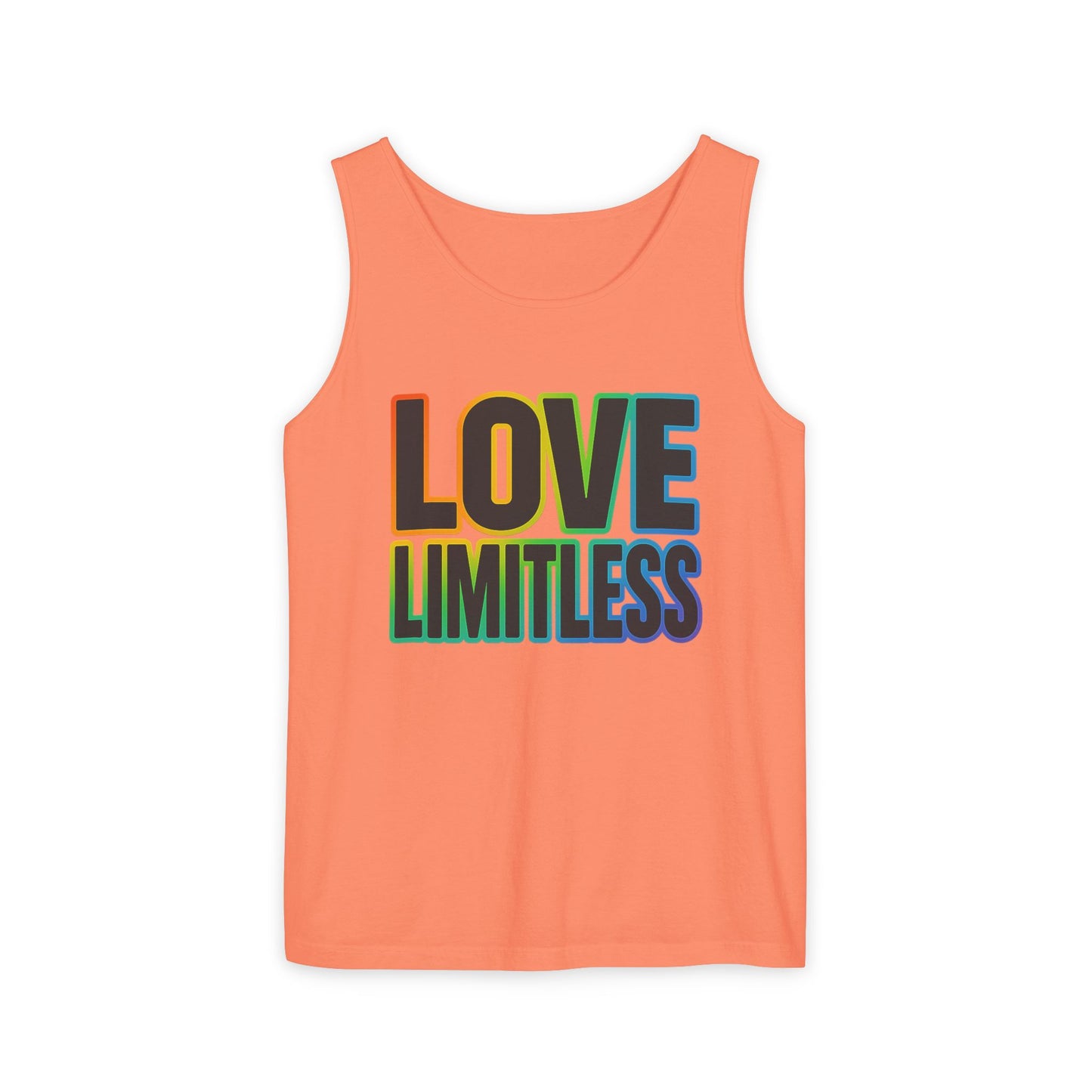 Unisex Inspirational Tank Top, Love Limitless Sleeveless Shirt, Perfect for Summer, Pride Events, Relaxed Fit Gym Wear, Gift for Friends