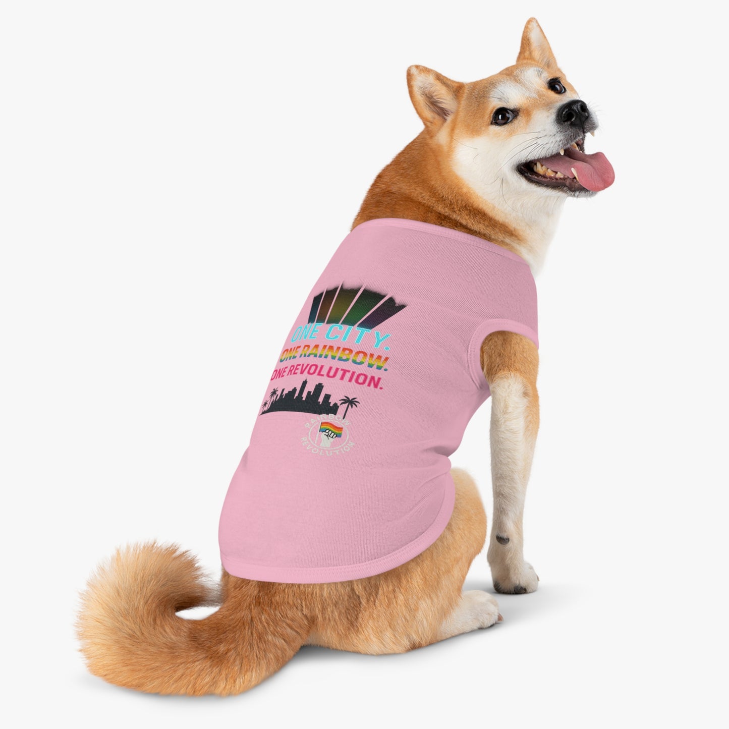 Vibrant Pride Pet Tank Top, Rainbow Celebration Wear, Dog and Cat Apparel, Summer Pet Fashion, LGBTQ+ Pet Lover Gift