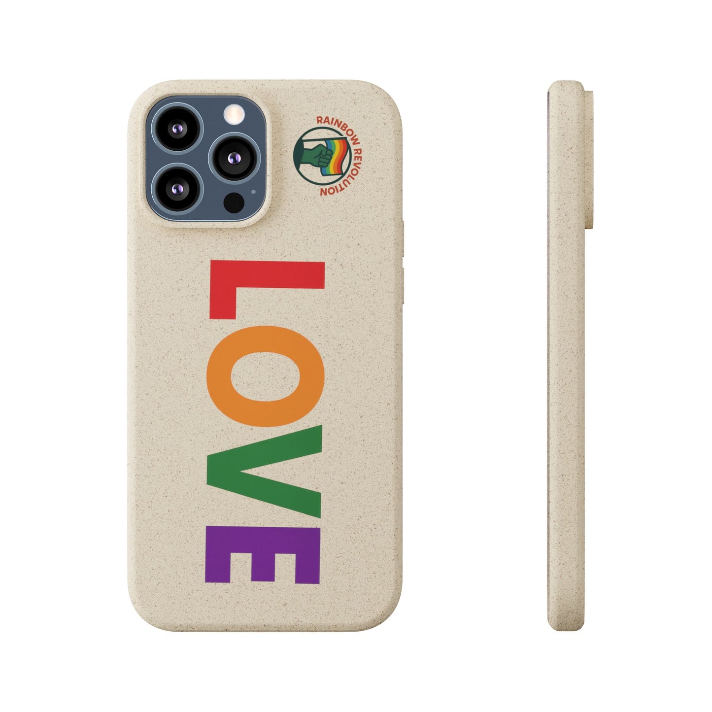 Colorful Love Biodegradable Phone Case | Eco-Friendly Gift for Friends, Green Living, Valentine's Day, Pride Month, Eco-conscious Design